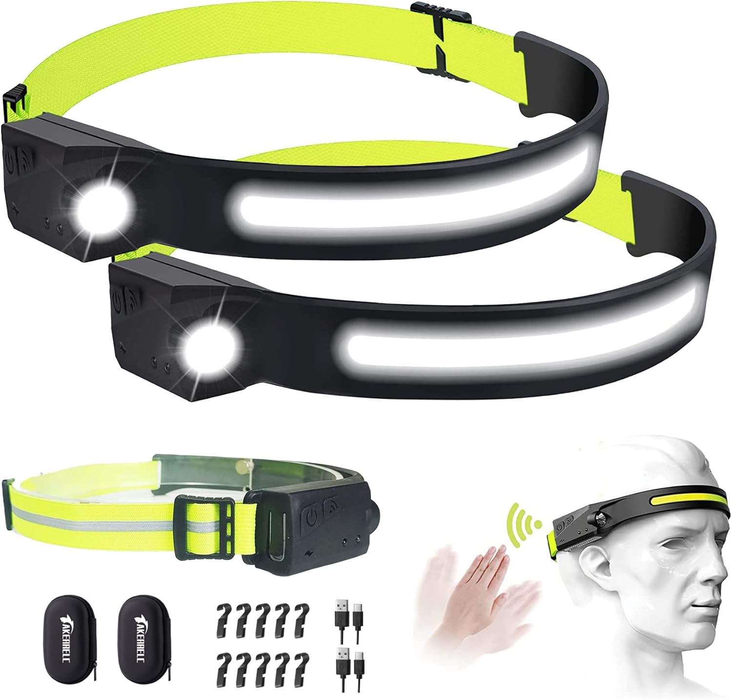 Rechargeable 1200-lumen LED Headlamp with Motion Sensor