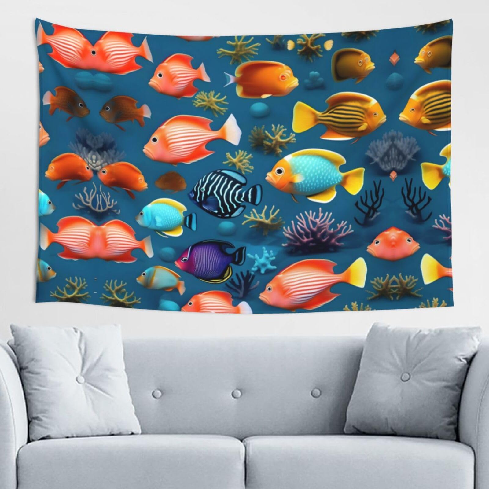 ZZYYDS Submarine reef fish Wall Decor Tapestry 60x40in, Wall Hanging, Home Decor, Dorm Decor, Porch Tapestry, etc.