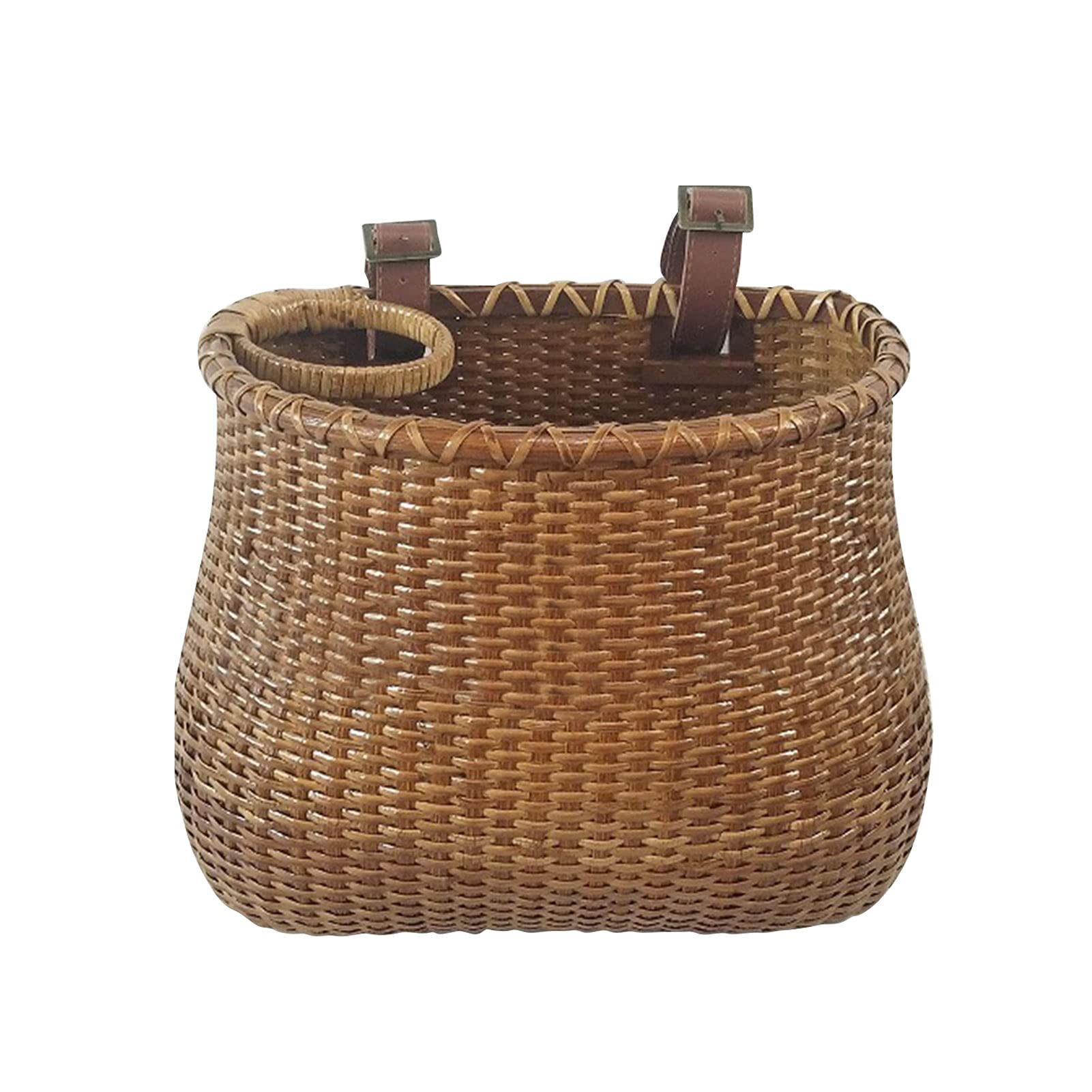 Panier De Vélo En Osier Tressé à Main - Résistant à L'Eau - Dimensions 23x13x12 Cm - Pour Guidon Ou Sac à Dos