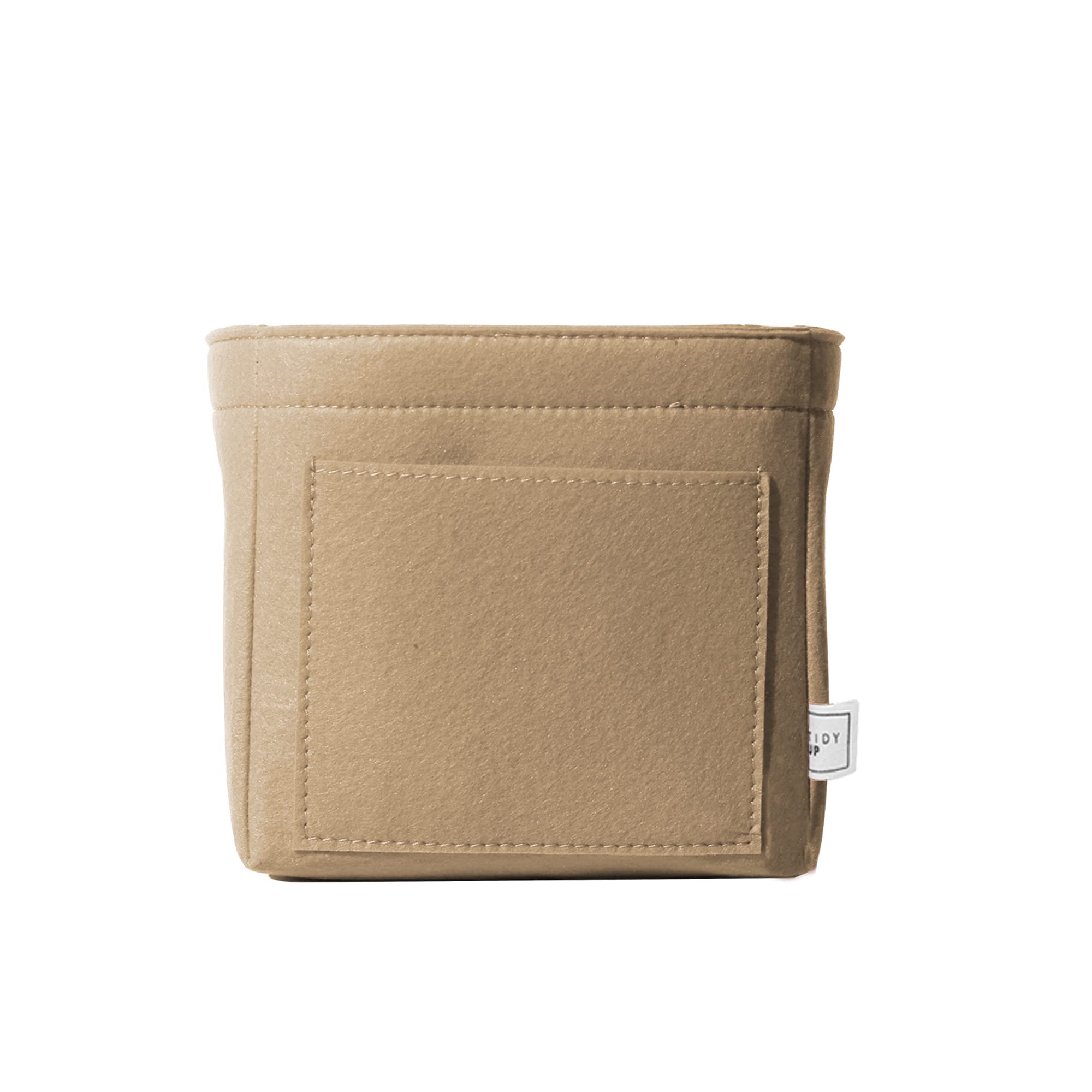 Cael Compact Felt Bag Organizer Insert for Women's Handbag, Tote, and Travel Organizer with Multiple Compartments - Stylish Toiletry and Cosmetics Storage Solution for Ladies (Beige)-image-13