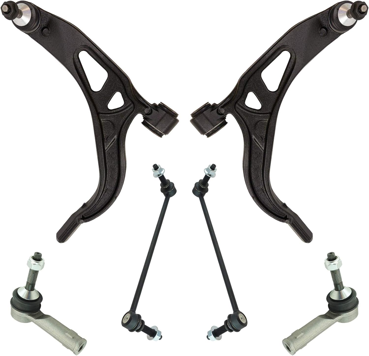 TRQ Front Steering & Suspension Kit Control Arm with Ball Joint Sway Bar Stabilizer Link Tie Rod Compatible with 2011-2019 Ford Explorer 2013-2019 Police Interceptor Utility