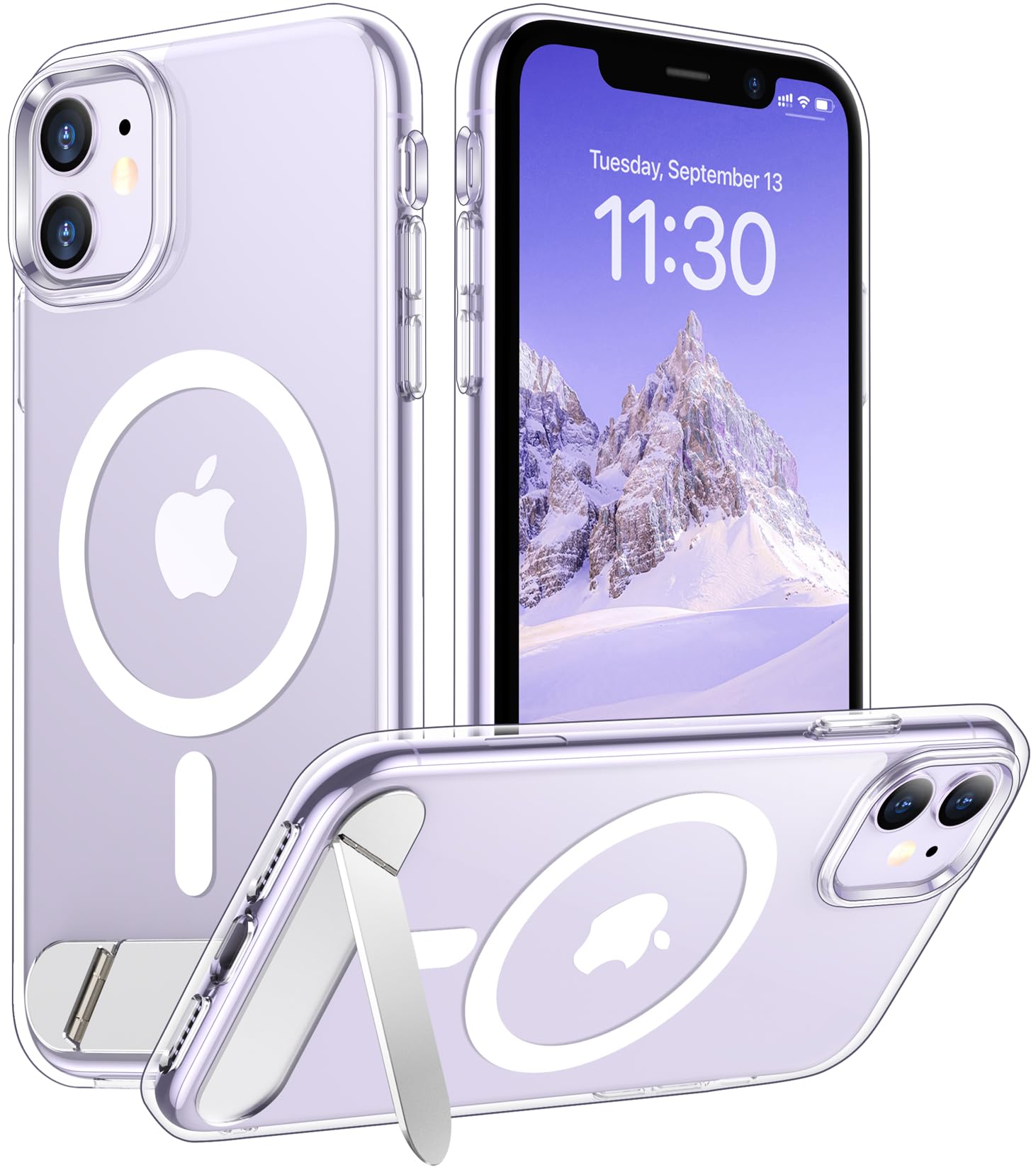 Temdan Magnetic Compatible with iPhone 11 Phone Case, [Built-in Invisible Kickstand][Compatible with MagSafe] [Military Grade Shockproof] Slim Thin Phone Case for iPhone 11 6.1"
