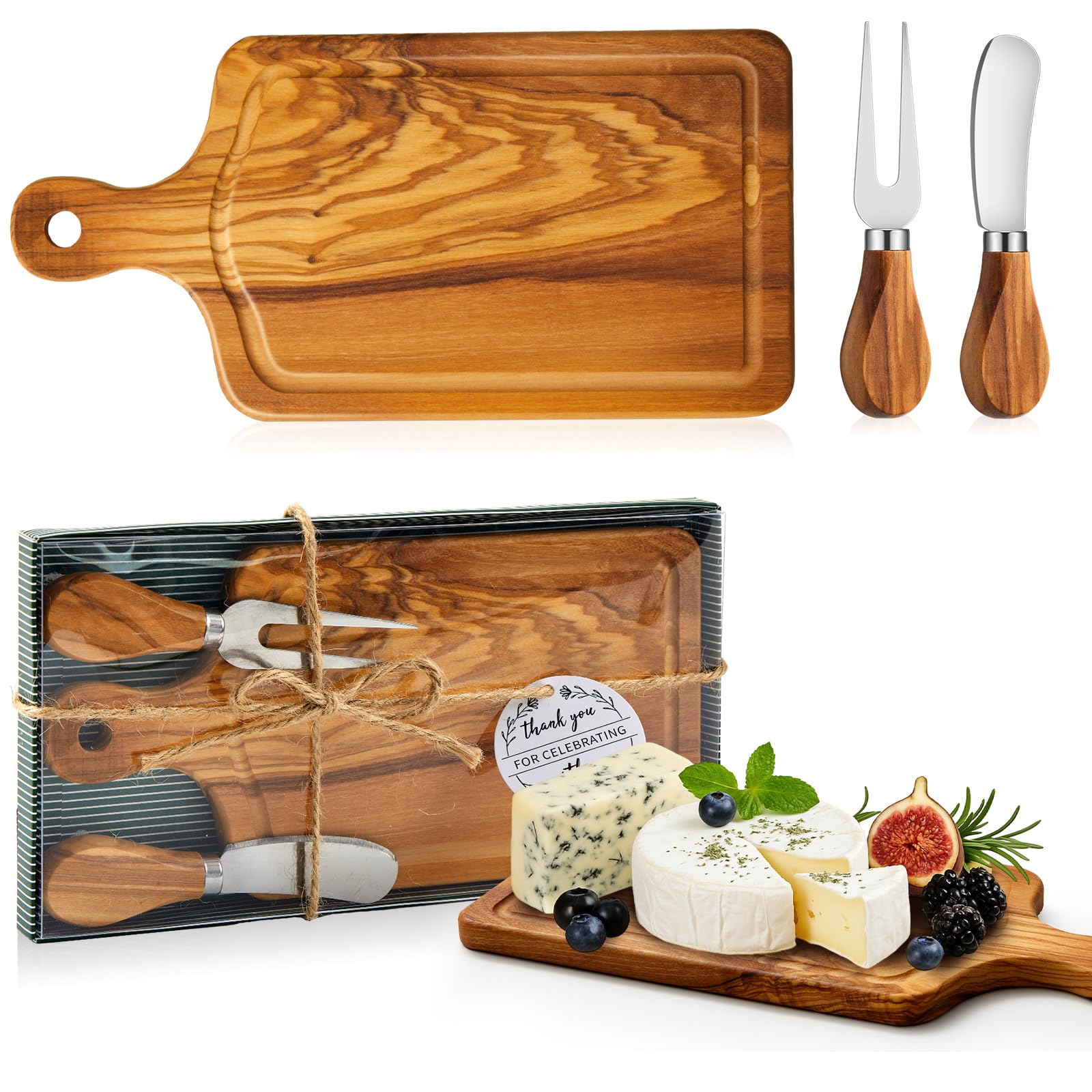 Ziliny 1 Sets Baby Shower Prizes Mini Charcuterie Board, Olive Wood Color