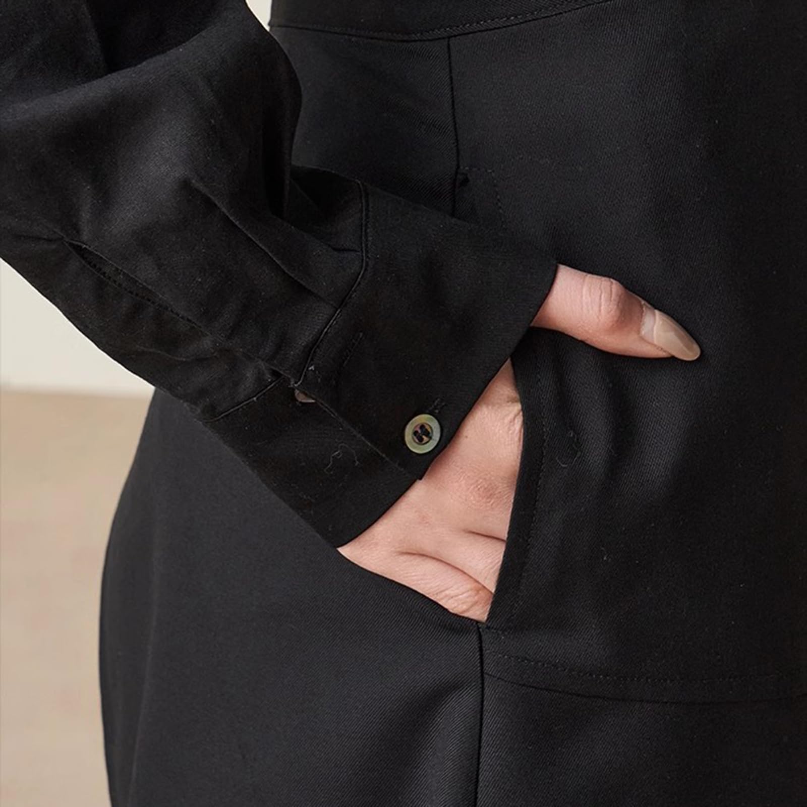 Delantale De Cintura, para Hombre Y Mujer, Delantal Camarero con 2 Bolsillos, para Restaurante, Bistro, CamareroBlack,One Size