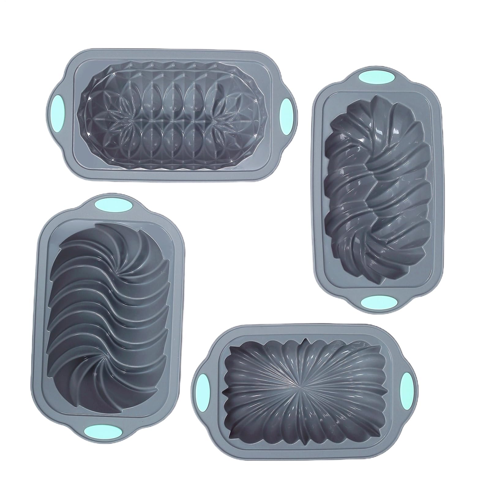 Molde De Silicona Para Pan Forma de cocina casera reutilizable | 4 Piezas Molde Pan De Sándwich Pasteles, brownies, pastel de carne, empanadas, lasaña, quiches,