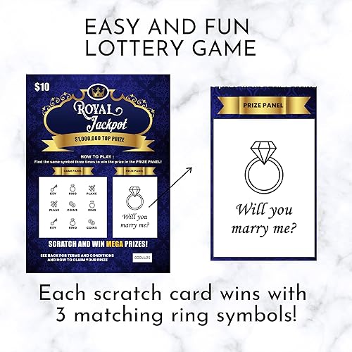 Miniatura 4 de Zoschie 2 tarjetas para raspar de boletos de lotería de propuesta de matrimonio, divertida y única, rascador de lotería falso para propuesta de boda