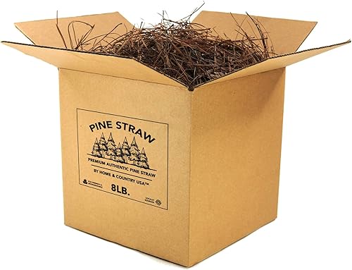 Mantillo de paja de pino prémium de 8 libras para paisajismo, material orgánico hecho de auténticas agujas de pino, ideal para jardinería, retención