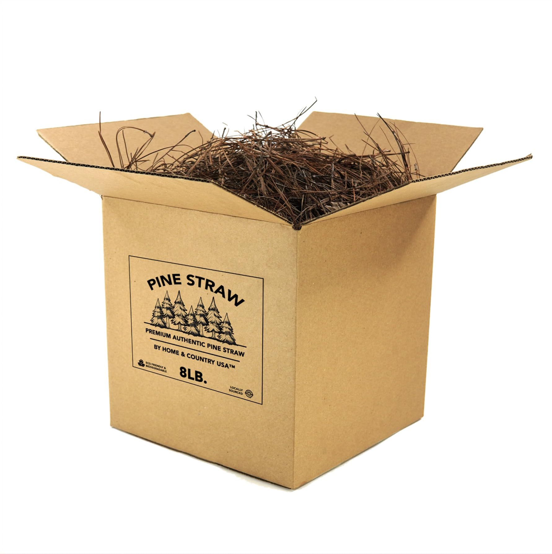 Premium 8 Pounds Pine Straw Mulch for Landscaping, Organic Material Made from Authentic Pine Needles Ideal for Gardening, Soil Moisture Retention.