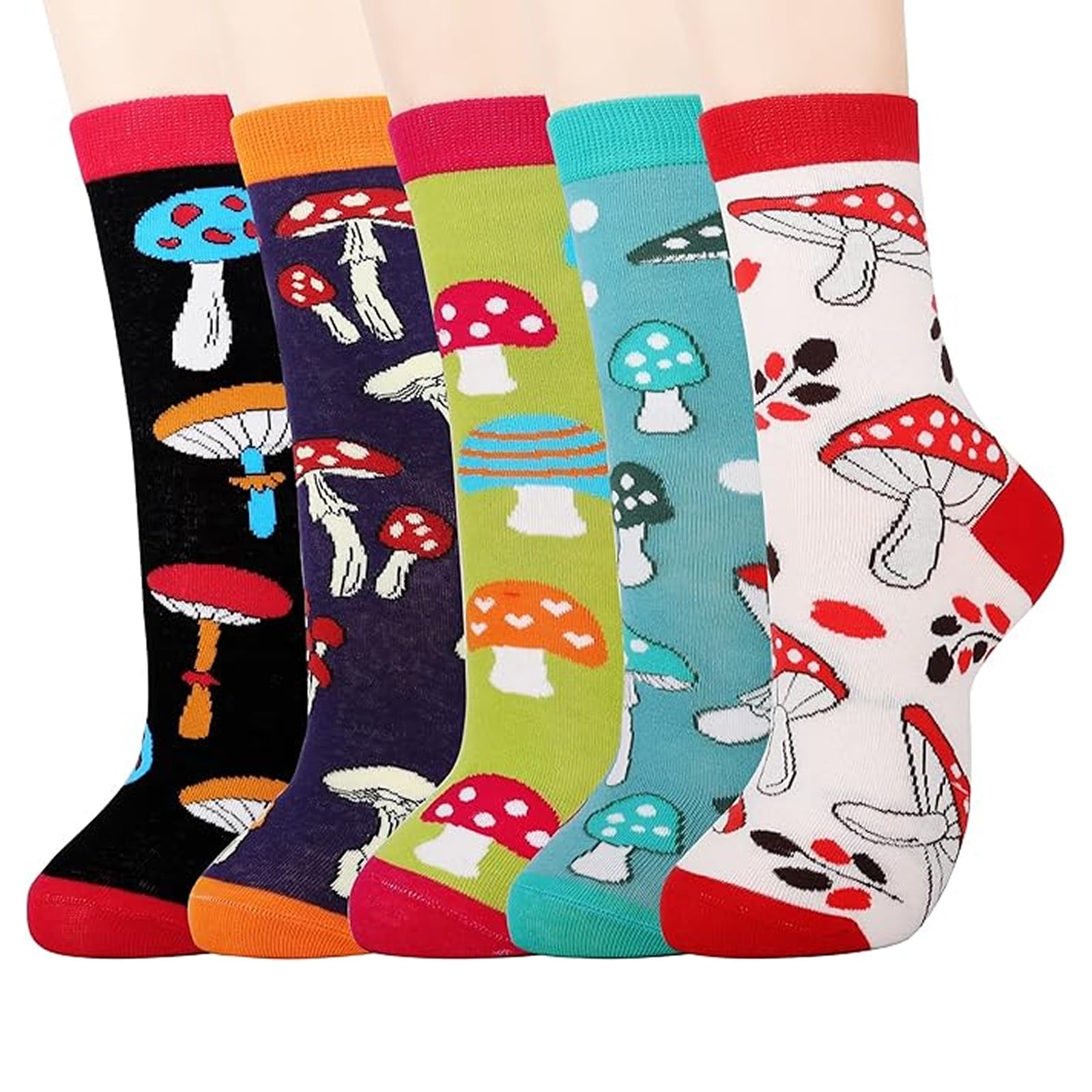 Jeasona Women's Mushroom Sunflower Cow Boston Terrier Pig Socks Gifts for Women