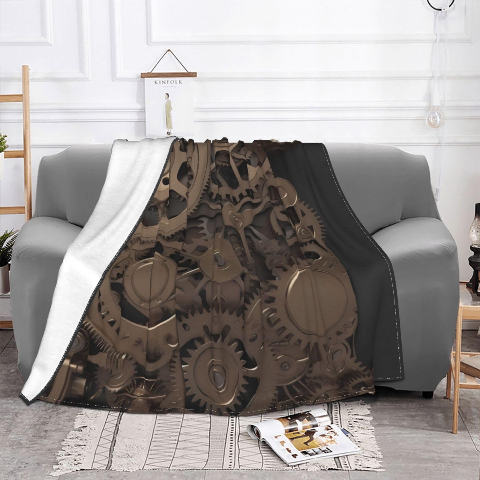 Couverture polaire steampunk douce et légère pour canapé et lit 203x152