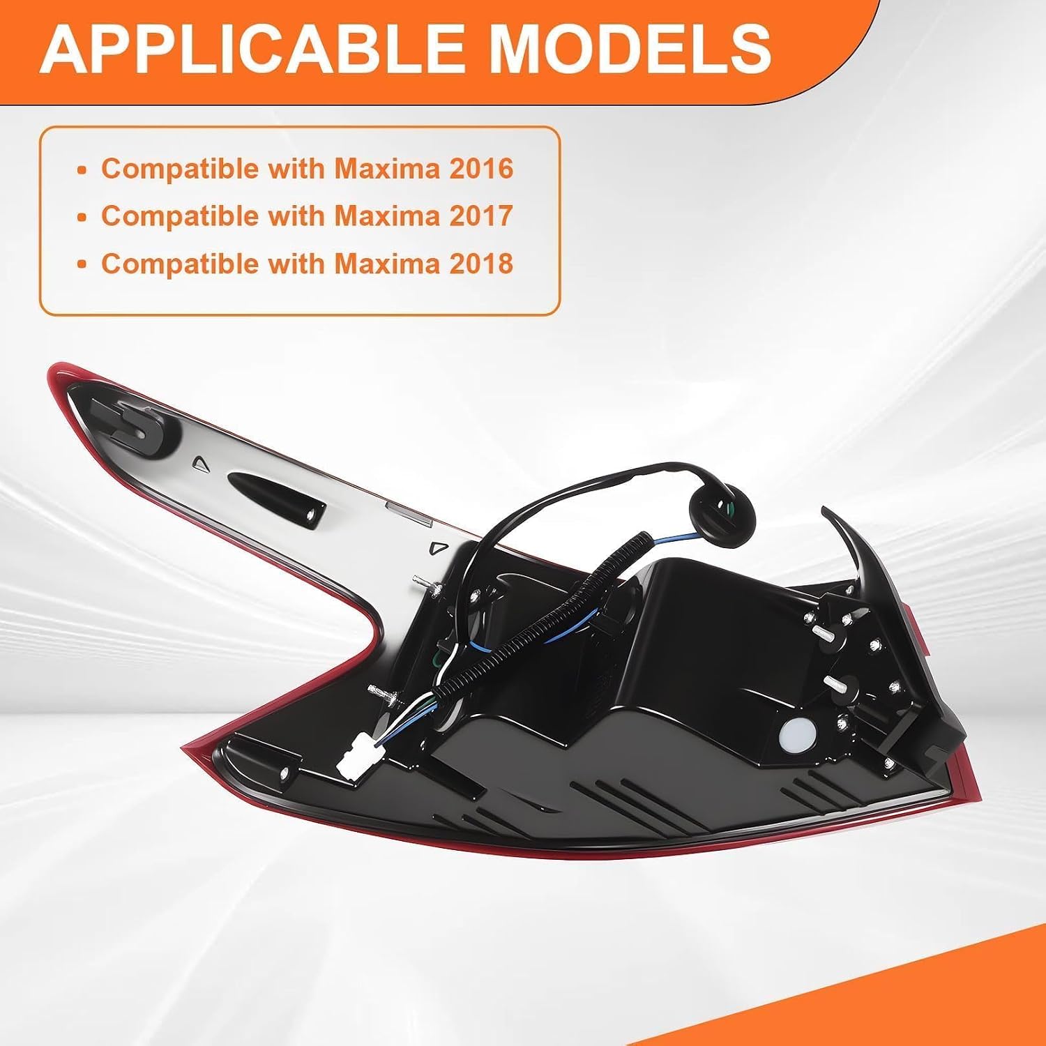 Passenger Side Tail Light Assembly Compatible with Maxima 2016 2017 2018 Rear Tail Lamp Taillight 26550-4RA1A NI2805104 (Right)
