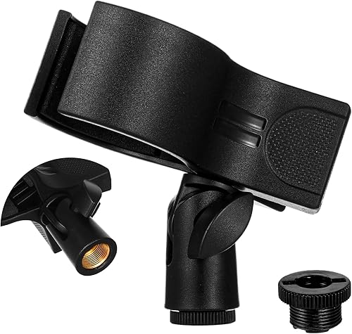 1 clip de micrófono grande, soporte de micrófono ajustable para soporte, clip de micrófono para la mayoría de micrófonos de condensador e