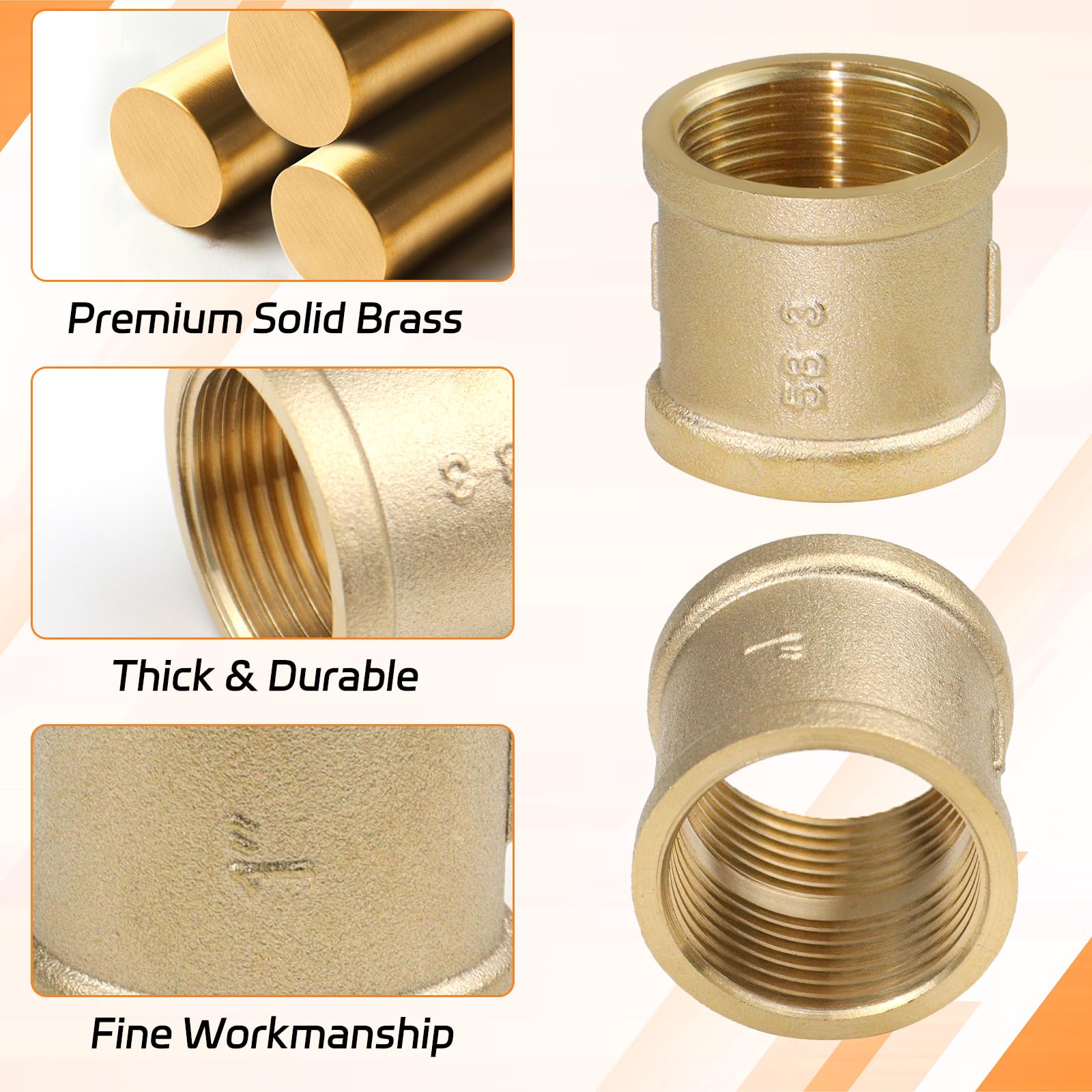 Connexion Laiton Filetée Lot De 4 Raccords Laiton Mâle-mâle - Adaptateur Filetage G1 Vers G3/4 Pour Tuyauterie Joint Tuyau Laiton Antirouille