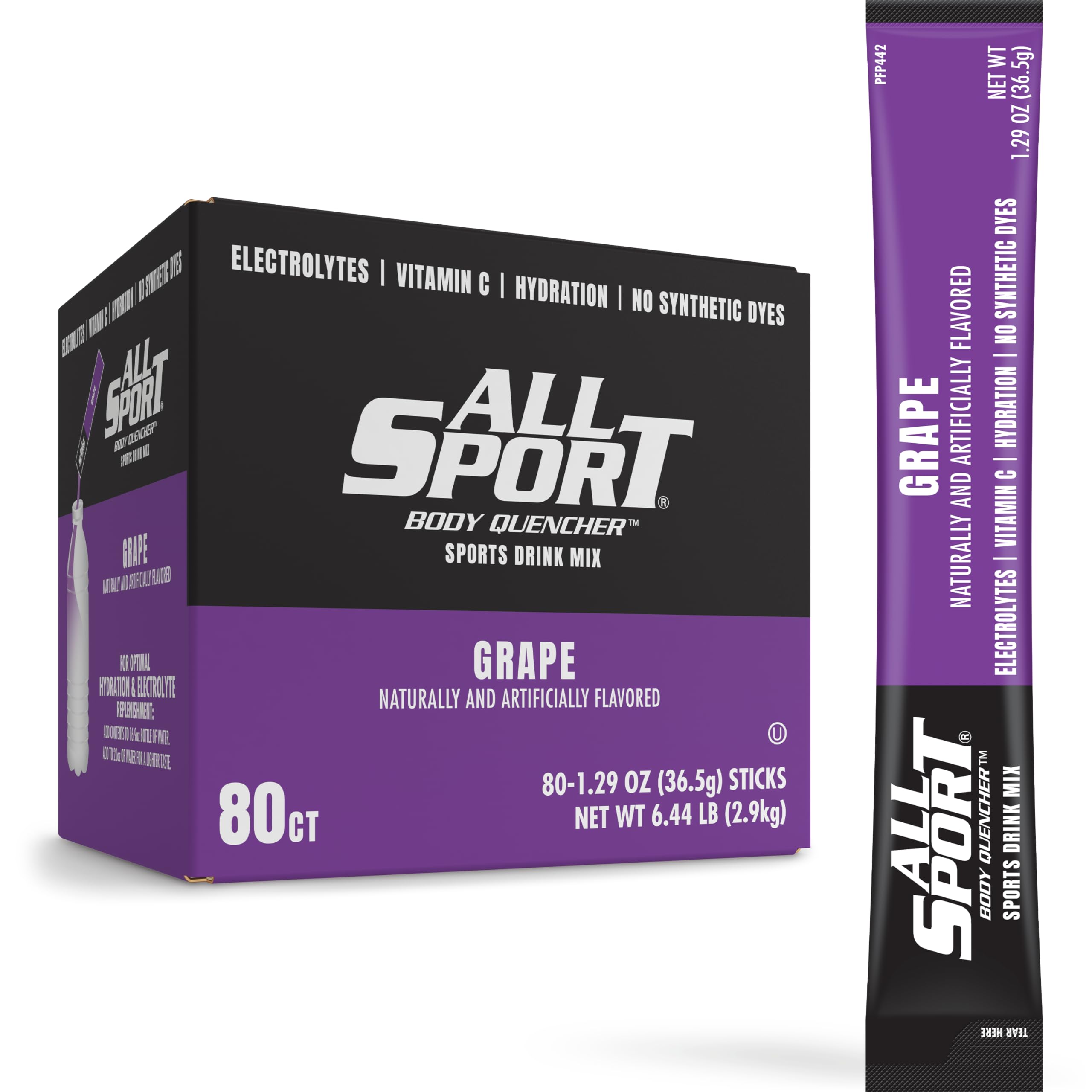 All Sport Body Quencher Drink Sticks Grape 80ct