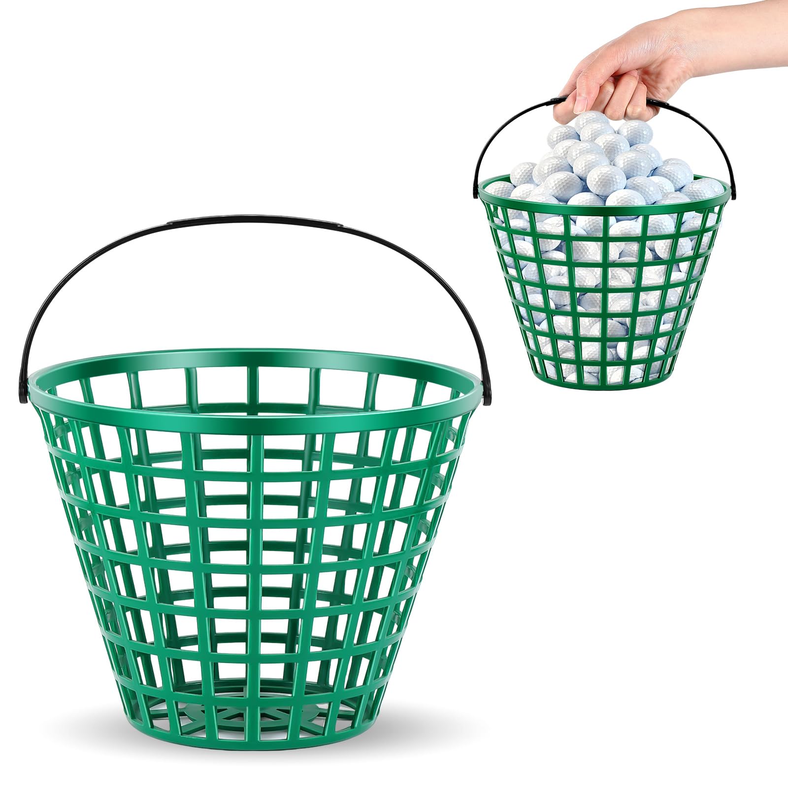 Halloscume 2 Pcs Golf Ball Basket, Can Hold Balls Golf Ball Container with Handle Ball Holder Contain Stadium Accessories Golf Ball Storage Bucket for