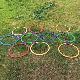 Agility Rings 10 Rings Set Hopscotch Ring Size 28.5cm,38cm, Agility Hurdles for Agility Footwork Training, Fitness Equipment Sport Workout Home Gym (Size : 28.5cm)