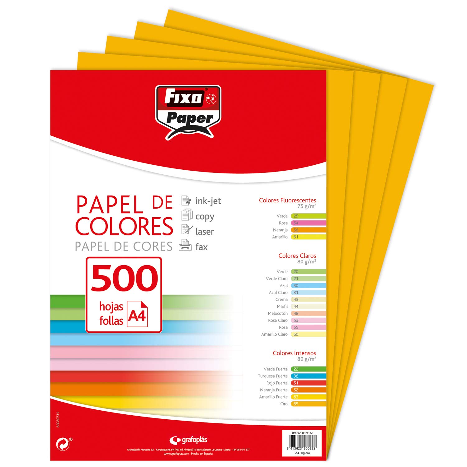 Fixo Carta Color Oro A4 80g – 500 Fogli Multifunzione Per Stampanti Laser E Inkjet