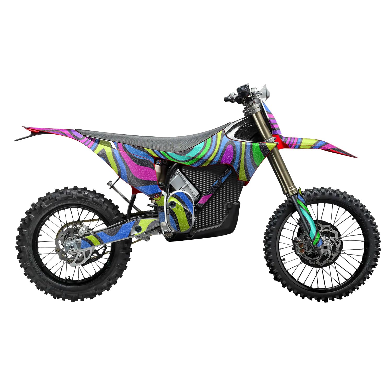 Glossy Glitter Stark Varg MX 2023-2025 Graphics Kit Wrap - Fluorescent - Varg MX Skin - Premium 3M Vinyl Protective Wrap Decal Cover - Easy to Apply | Crafted in The USA by MightySkins