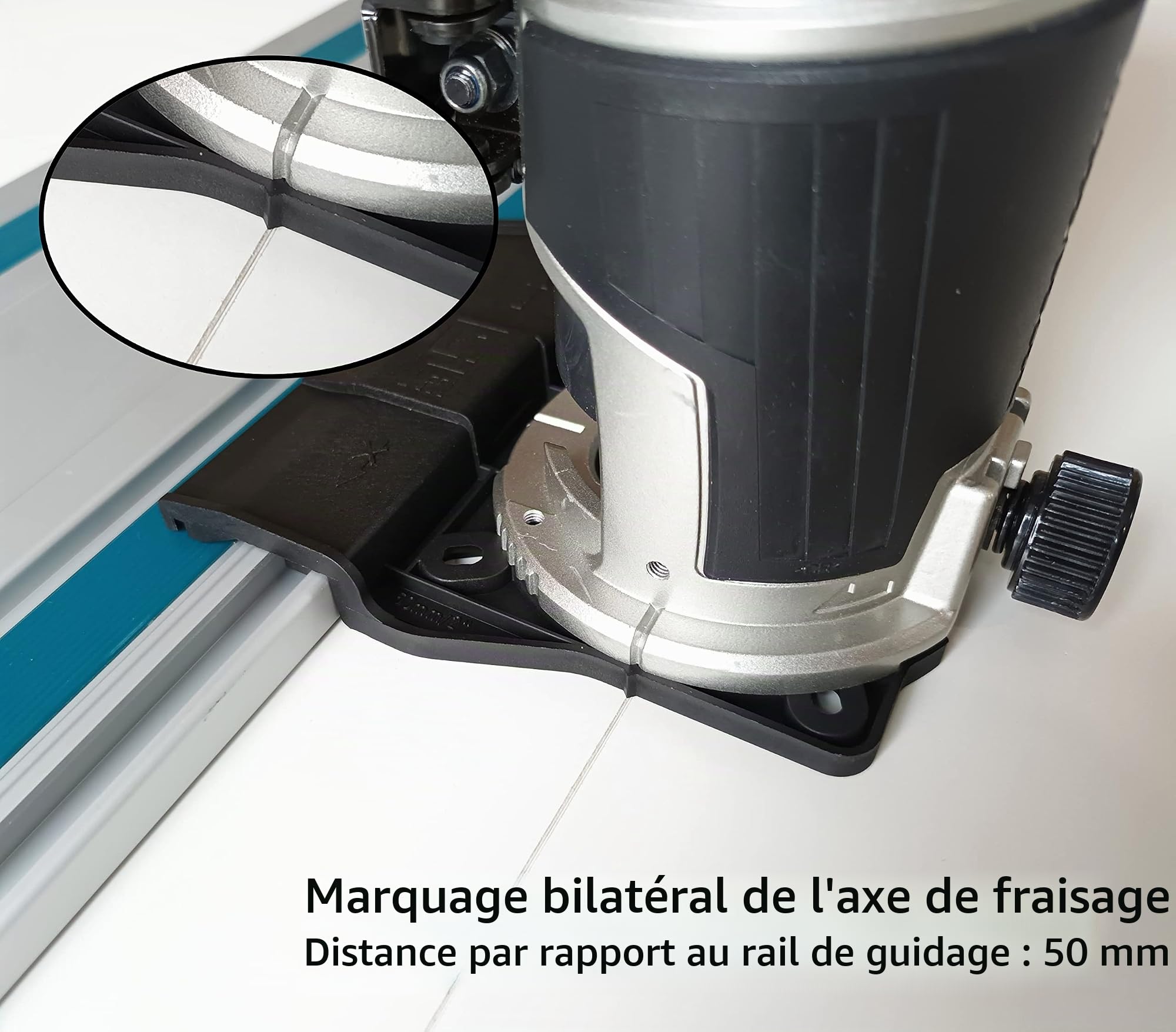Adaptateur de rail de guidage professionnel pour Makita DRT50 / RT0700C / RT0702C / RT0700 pour Makita/Bosch/Festool Rail de guidage pour défonceuse défonceuse