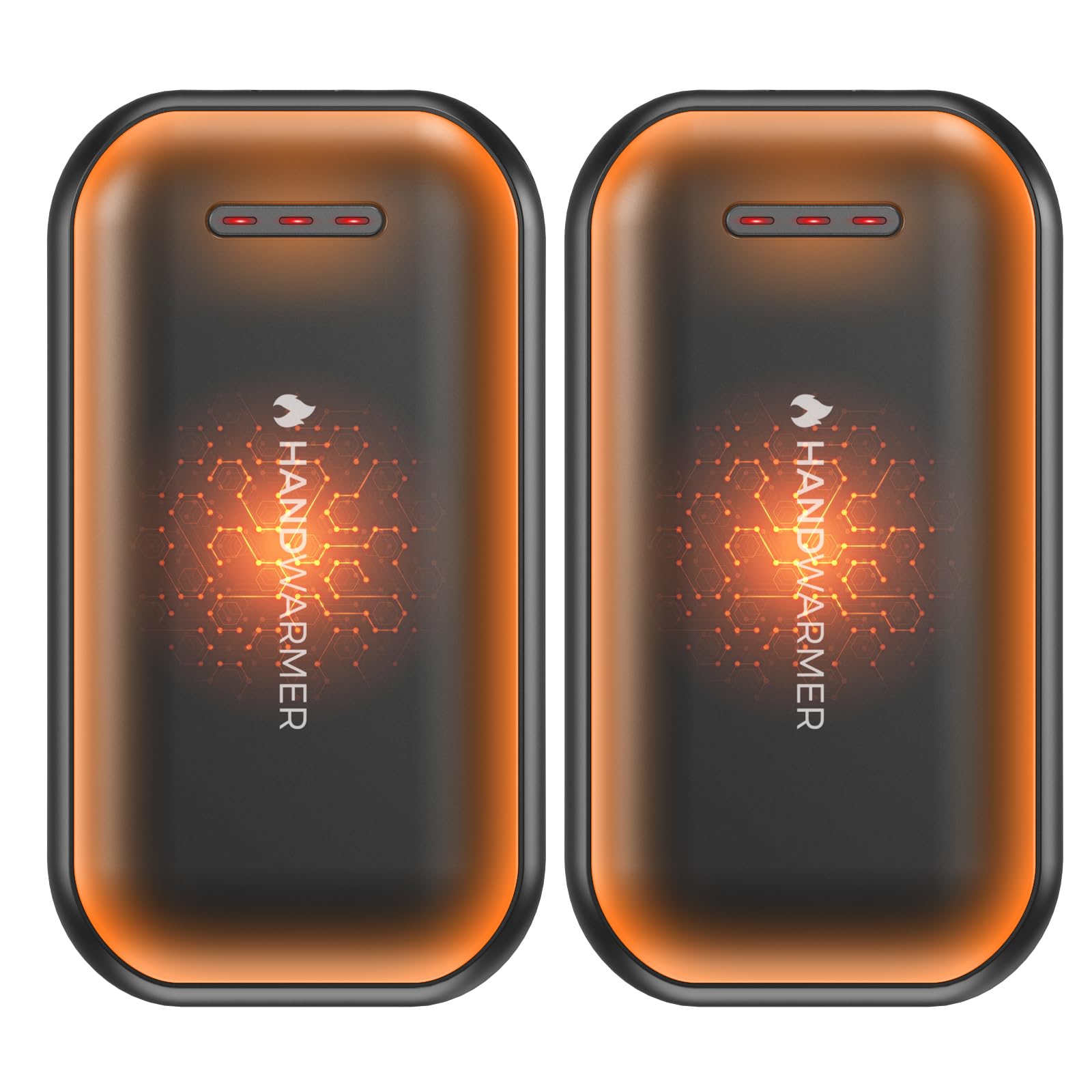 AICPAN Handwärmer Elektrisch - 2er-Pack 6000mAh Magnetischer Taschenwärmer, USB-C Elektrische Handwärmer Wiederaufladbar Schnellheizung,3 Heizstufen Bis 55°C,für Outdoor,Golf,Camping,Raynaud (Schwarz)