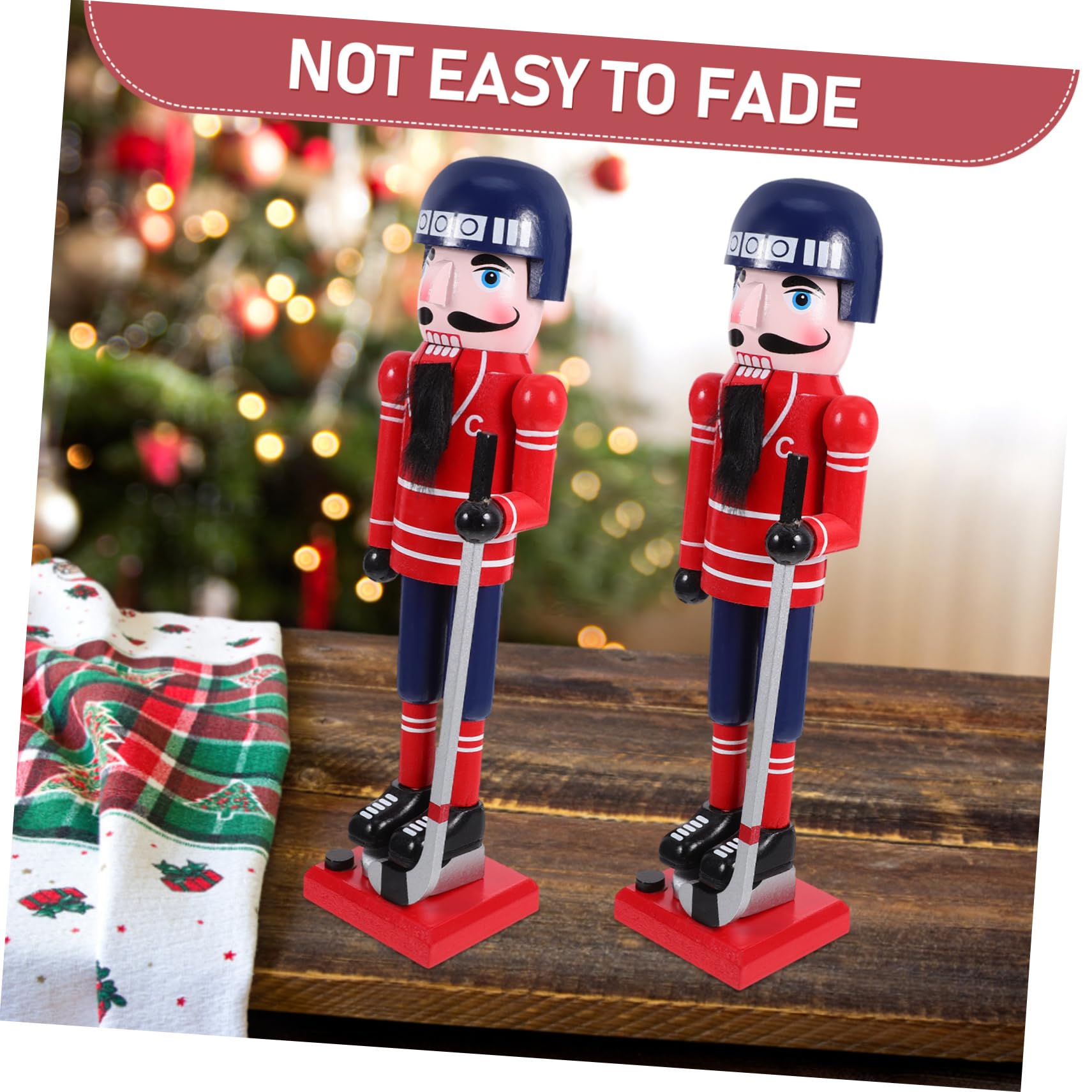 Figura Madera Decoración Mesa Navidad Temática Deporte para Adornos Festivos Hogar