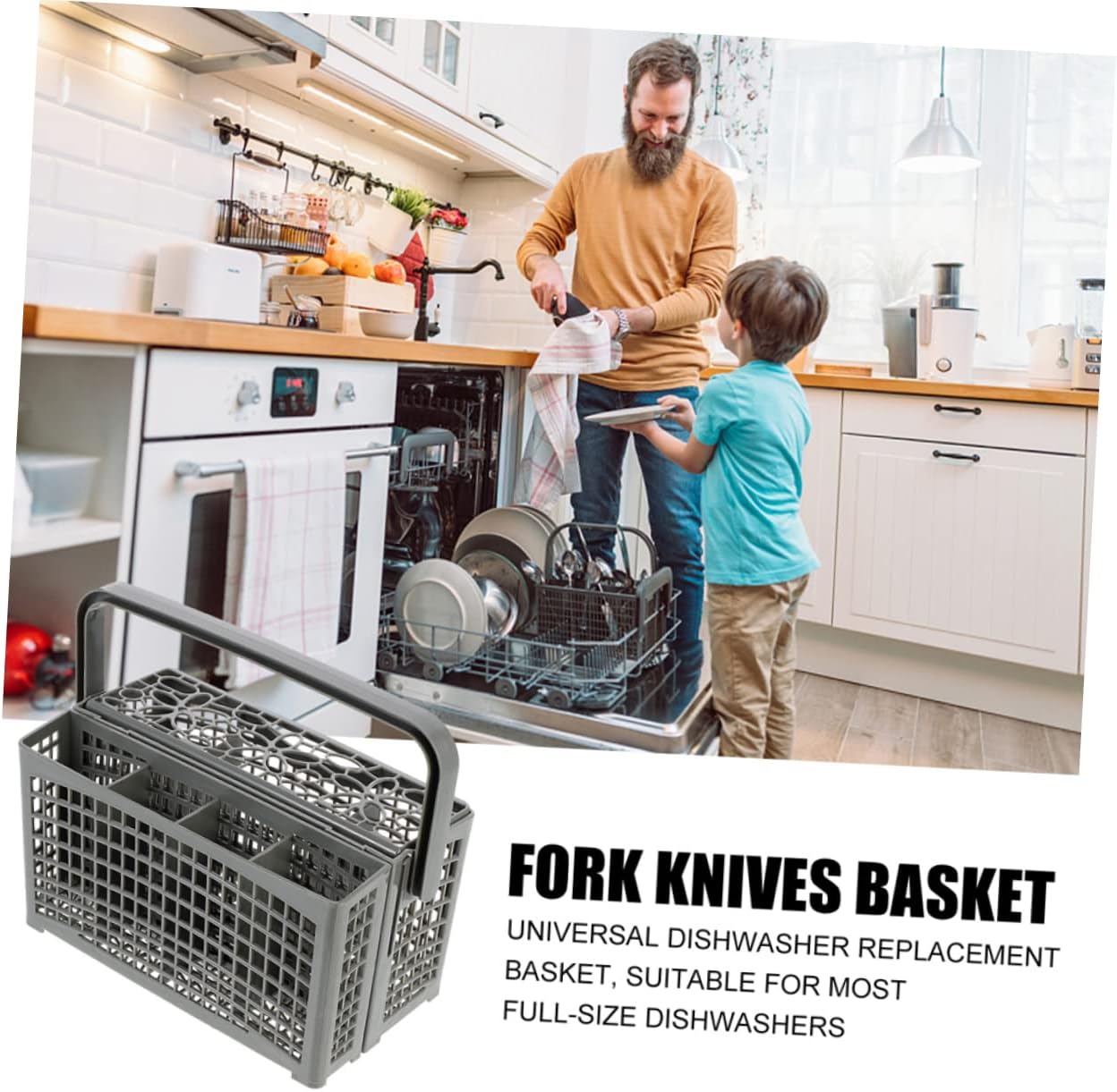 POPETPOP Dishwasher Utensil Basket Silverware Holder for Dishwasher Sturdy Plastic Rack Chopstick Storage Basket