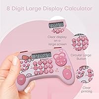 Vista 3 de Calculadoras rosadas Básicas para Profesores Oficina Básica de Conceptos Básicos, Matemáticas Electrónicas, Suma, Resta, División y Multiplicación