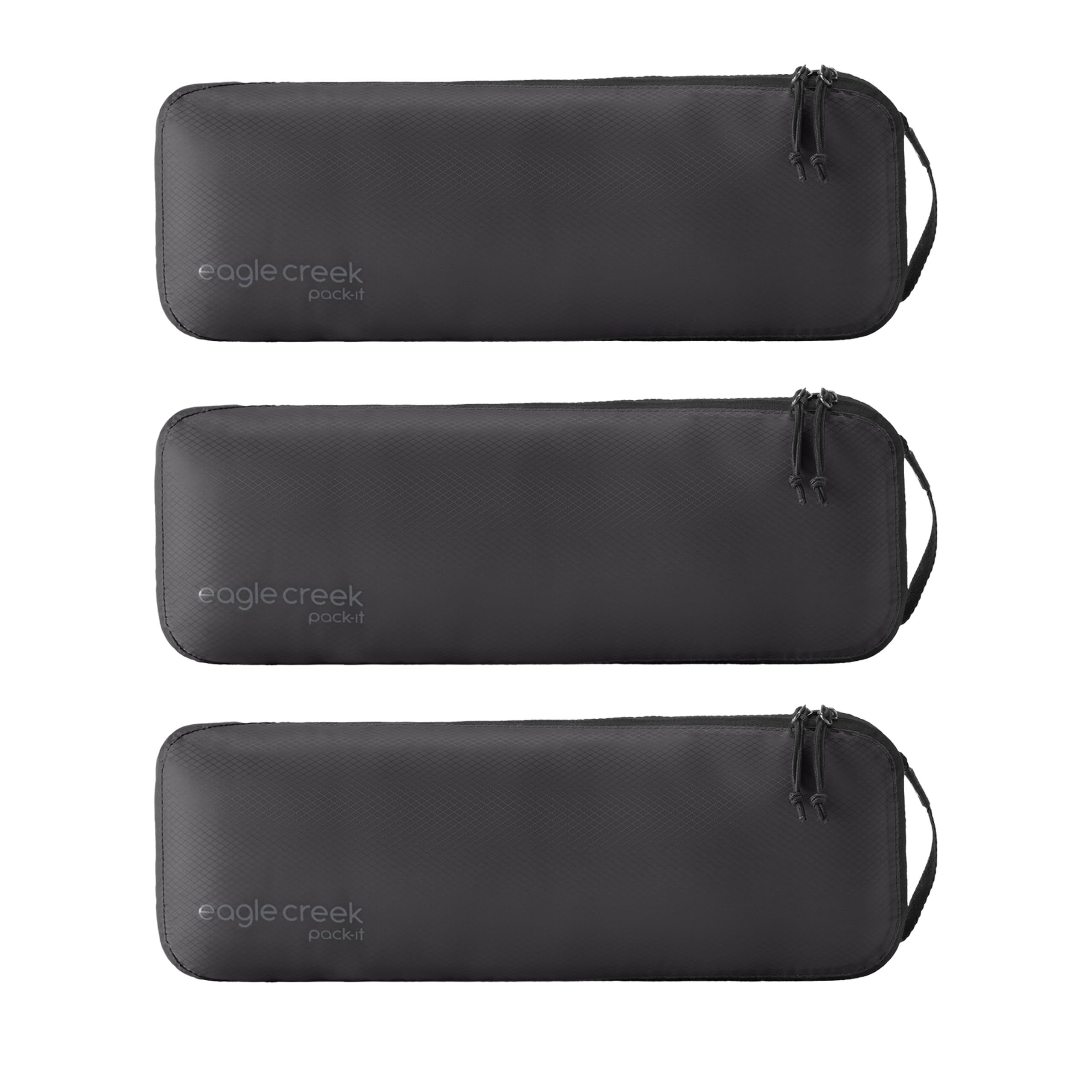Pack-It Isolate Slim Cube M/M/M Set, Black | Compact Travel Organizer for Hair Styling To…
