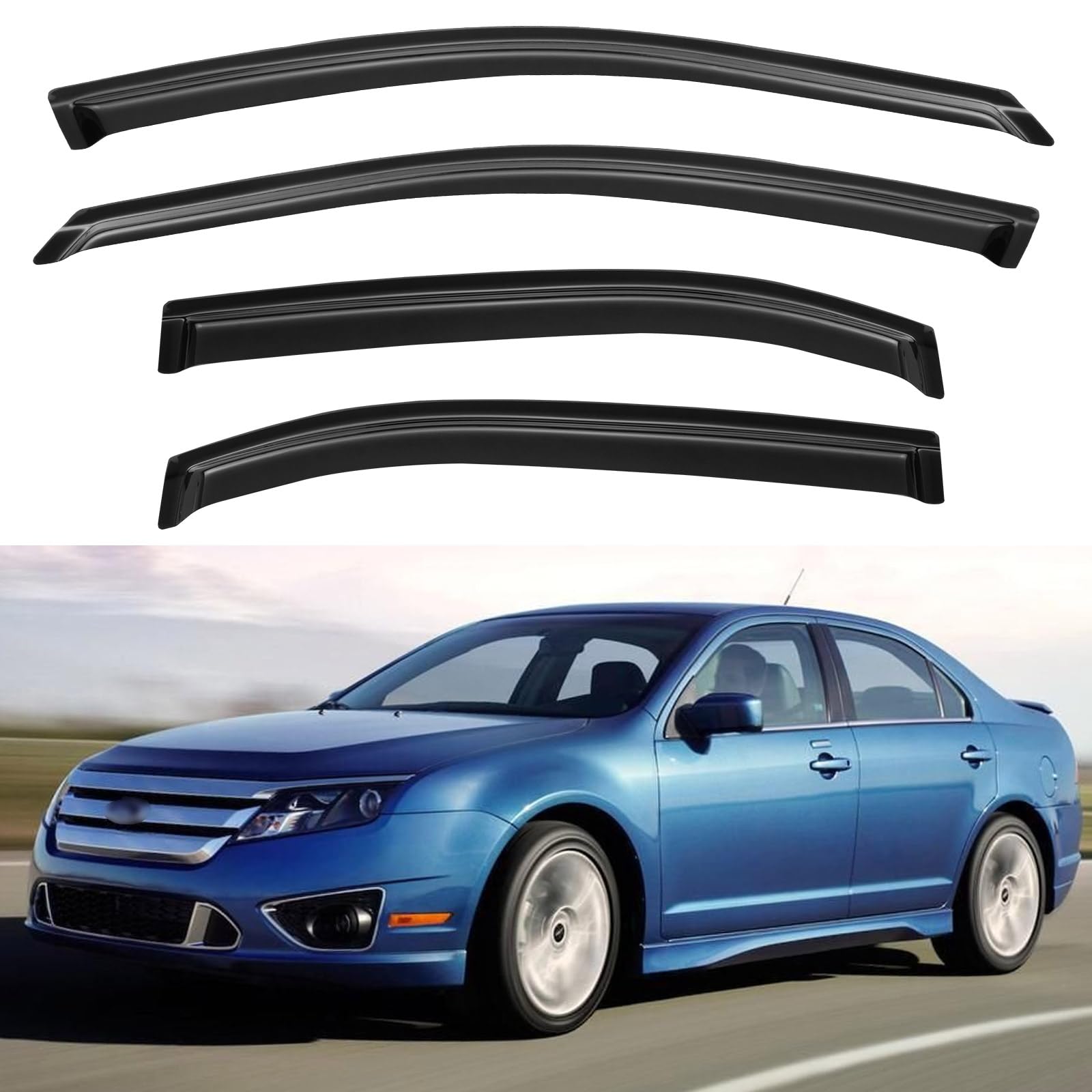 Window Visors Rain Guards for 2006-2012 Ford Fusion