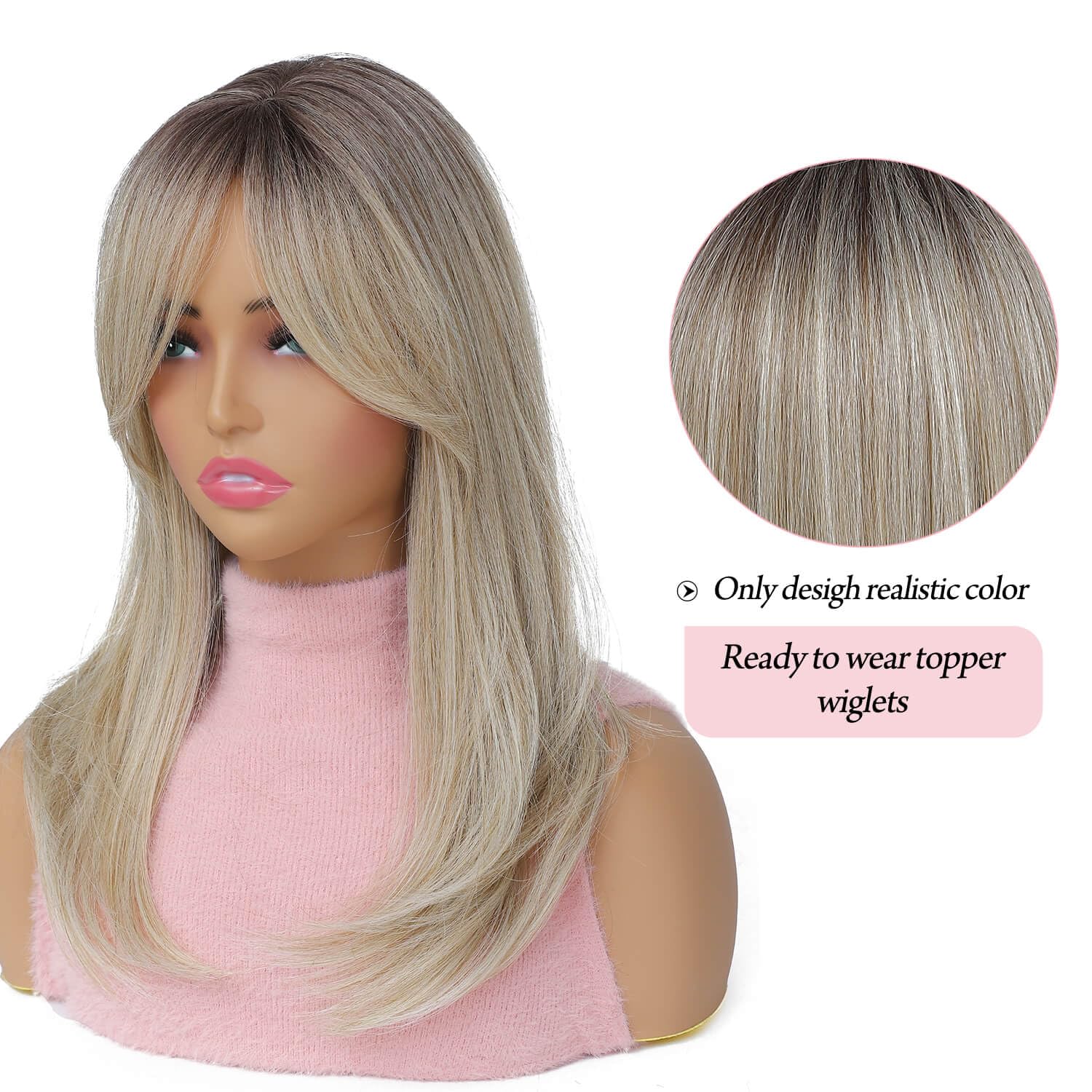 Amazon.com : Molefi 19inch Hair Topper with Large Coverage  display picture 2