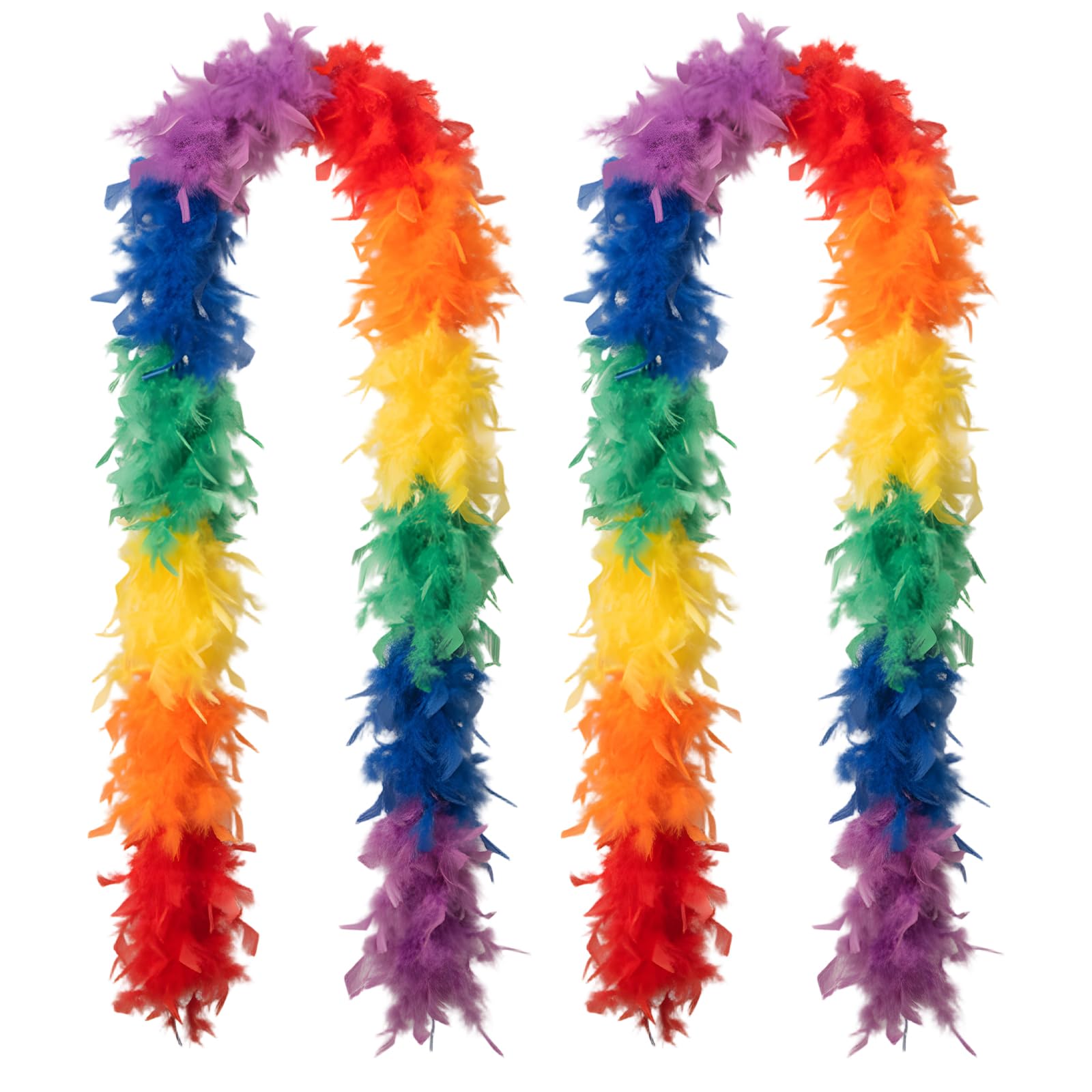 DXPETA Feather Boas Multipack, Pink Feather Boa and Blue Feather Boa, Long 1.8m for Party Decorations, Two Colourful for Costume Accessories and Festive Events