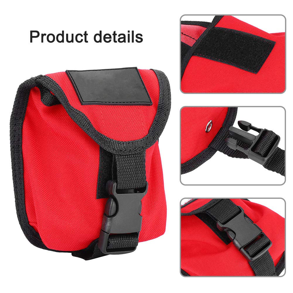 cardyven 2KG Scuba Diving Weight Pocket,Nylon Scuba Trim Weight Pocket Diver Weight Belt Bag with Quick Release Buckle for Scuba Diving Tech Dive Weight Storage Bag Pocket (Red)