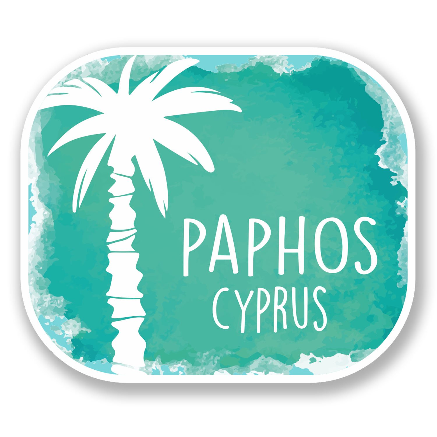 Destinationvinyl Multi 2 X 10Cm Paphos Cyprus Vinyl Sticker Decal Luggage Travel Laptop Tag Car #6504 (10Cm Wide X 8.5Cm Tall)