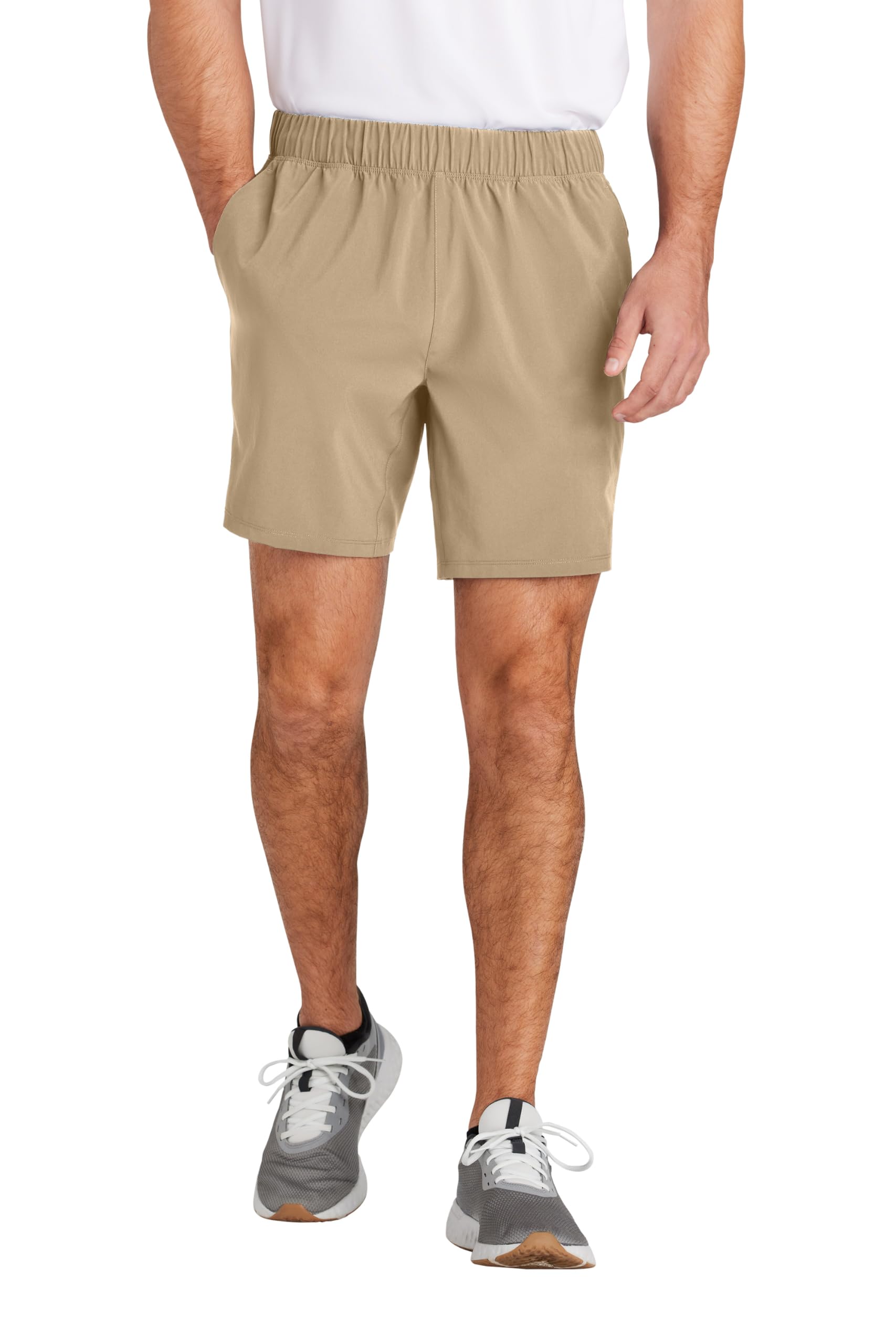Unisex Repeat 7 Short | Moisture-Wicking Athletic Shorts for Men & Women by SPORT-TEK – 4X-Large, Polyester, Sport Khaki, Model ST485