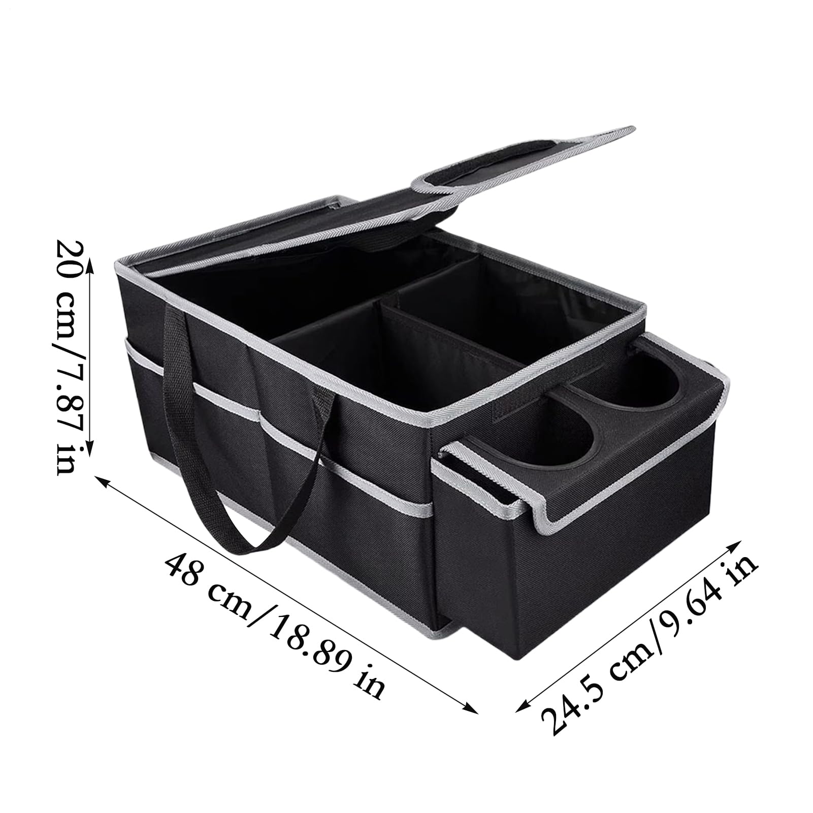 Organizer Da Sedile Passeggero Auto Molteplici Scomparti, Portabicchiere | Organizer Per Bagagliaio Auto Design Pieghevole Per Bagagliaio, Camion, Campeggio, Viaggio, Carico, Attrezzi, Interni
