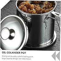 Vista 5 de Colador de aceite de acero inoxidable 304 con mango para olla de grasa y red de filtro extraíble para una fácil limpieza