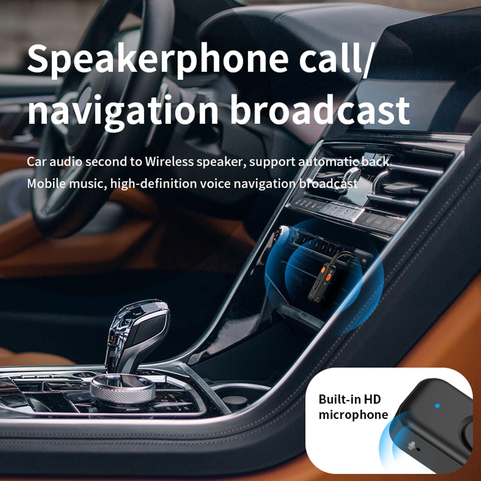 Goshyda Adattatore Bluetooth Wireless per Aereo, Versione 5.4 con Tappo Aereo, Aux da 3,5 Mm per la Palestra da Viaggio Stereo a Casa, Durata della Batteria Lunga