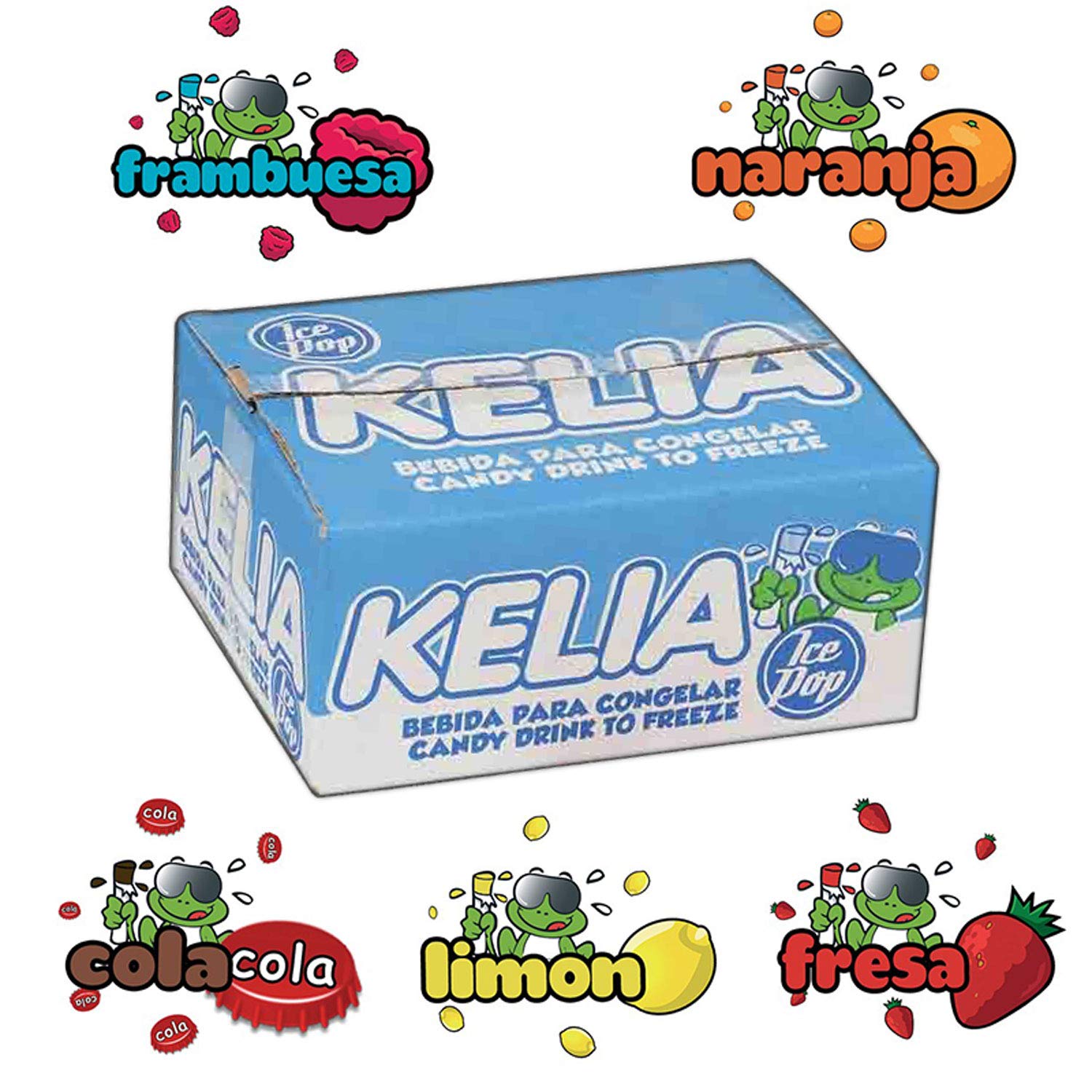 Helado de agua Fresa Limón 60 Unidades 105 ml Sabores Surtidos Bolsa