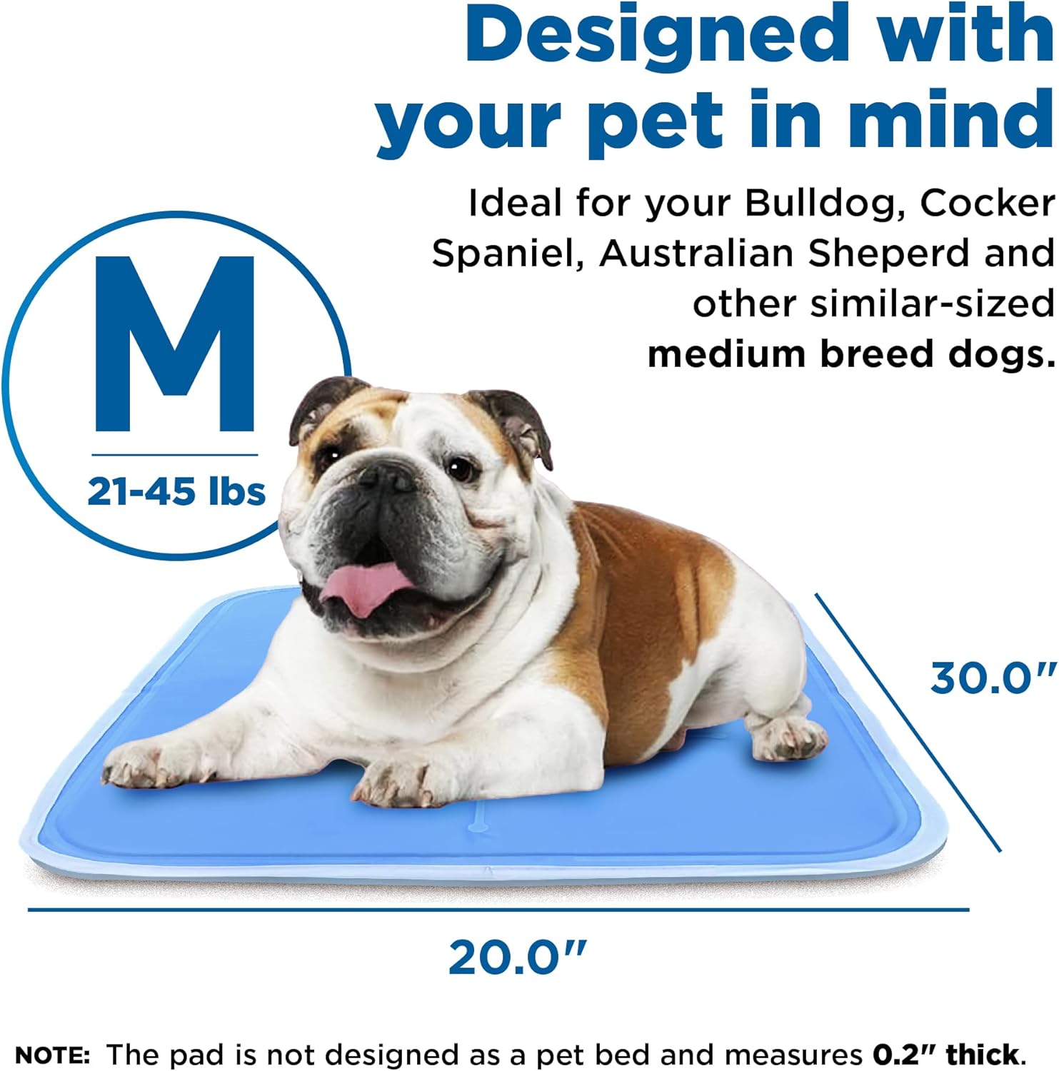 TheGreenPetShop Dog Cooling Mat, Medium - Pressure Activated Pet Cooling Mat for Dogs and Cats, Sized for Medium Sized Pets (21-45 Lb.) - Non-Toxic Gel, No Water Needed for This Dog Cooling Pad : Pet Supplies