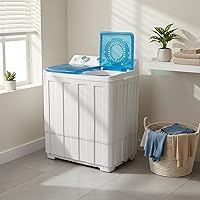 Vista 6 de Lavadora Portátil de Doble Tina - Lavadora Compacta de 14 libras (9.5 libras) y Secadora Centrífuga (4.5 libras) Combo con Bomba de Drenaje