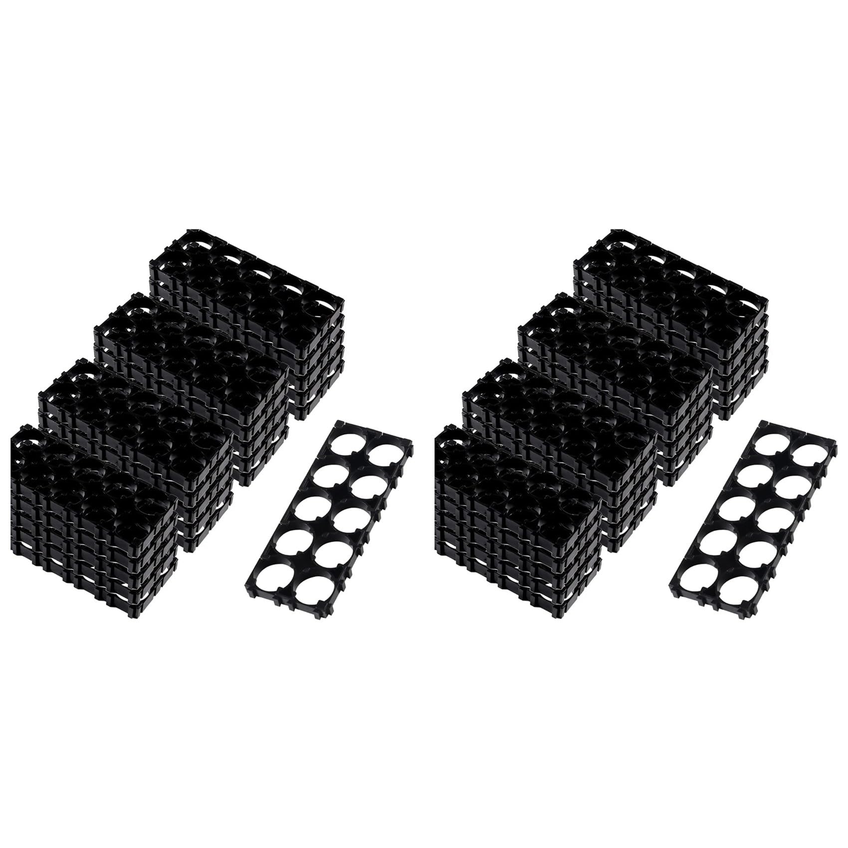 Jnchdghwa Black 40Pcs 18650 Lithium Cell Spacer 2X5 Cell Spacer 18650 Lithium Battery Plastic Holder Bracket For Diy Battery Pack