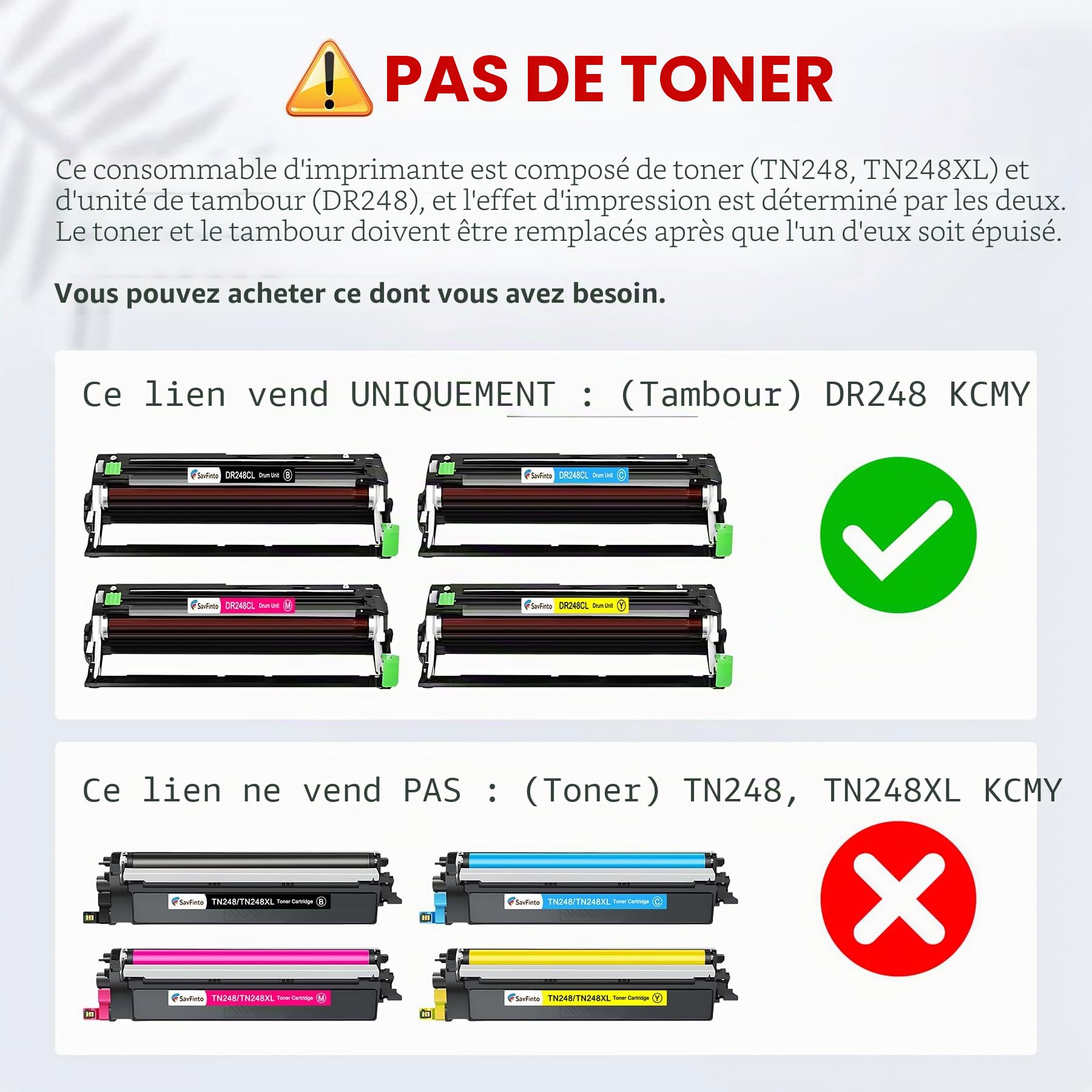 DR-248CL Lot de Tambours de Rechange pour Brother DR248CL Compatible avec DCP-L3520CDW L3520CDWE L3555CDW L3560CDW HL-L8230CDW L3220CW L3220CWE L8240CDW MFC-L3740CDWE (4 pièces)