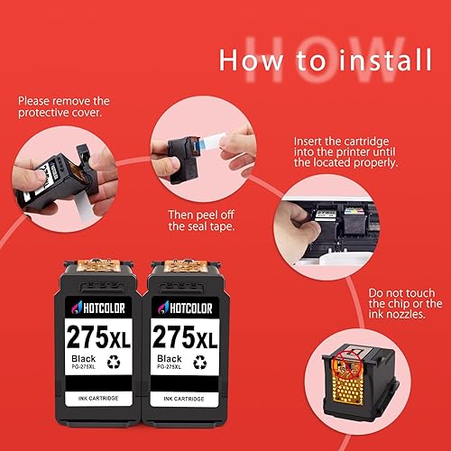 Miniatura 5 de PG-275XL Black Ink Cartridges Replacement for Canon 275 Black Ink for Canon Ink 275 and 276 for Canon 275 and 276 Ink cartridges 275XL for Canon