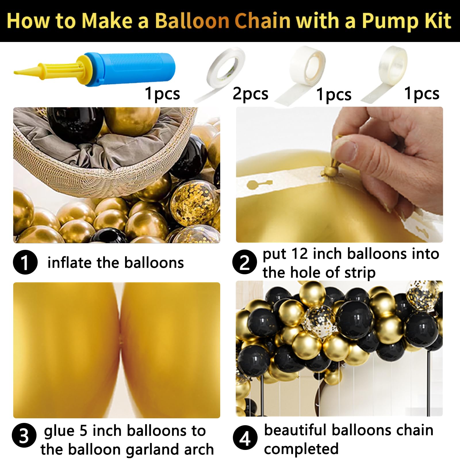 Pompe à Ballons Manuelle - 17.5 Cm - Buse Fine Pour Ballons Latex Et Aluminium - Facile à Utiliser