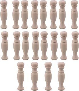 Mxfans 20pcs Decorative Wood Spindles Unfinished Wood Craft Spindles 72x18mm