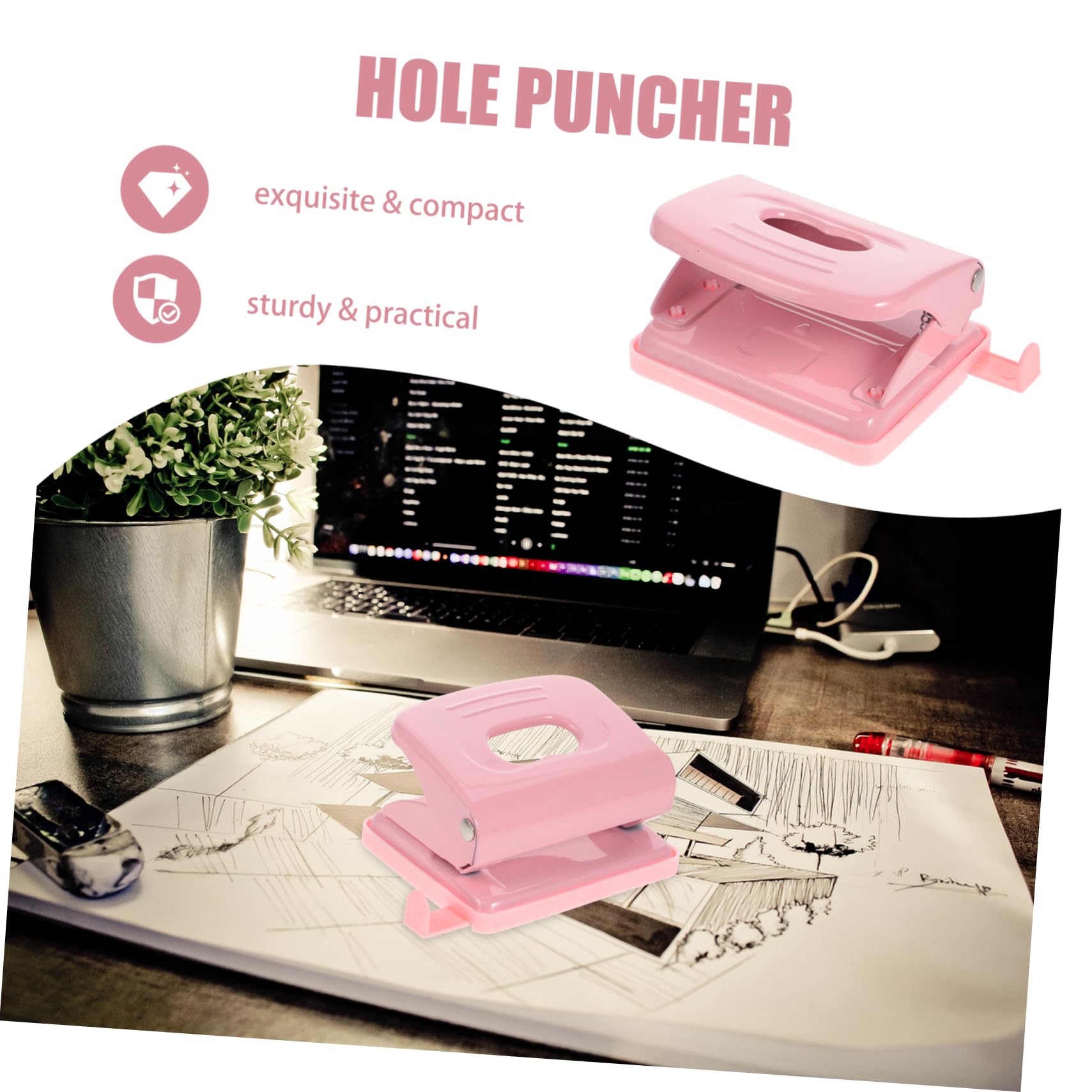 Operitacx 4pièces Perforateur à Deux Plastique Outil De Perforation Pour Papier Pour Bricolage Projets Créatifs Macarons