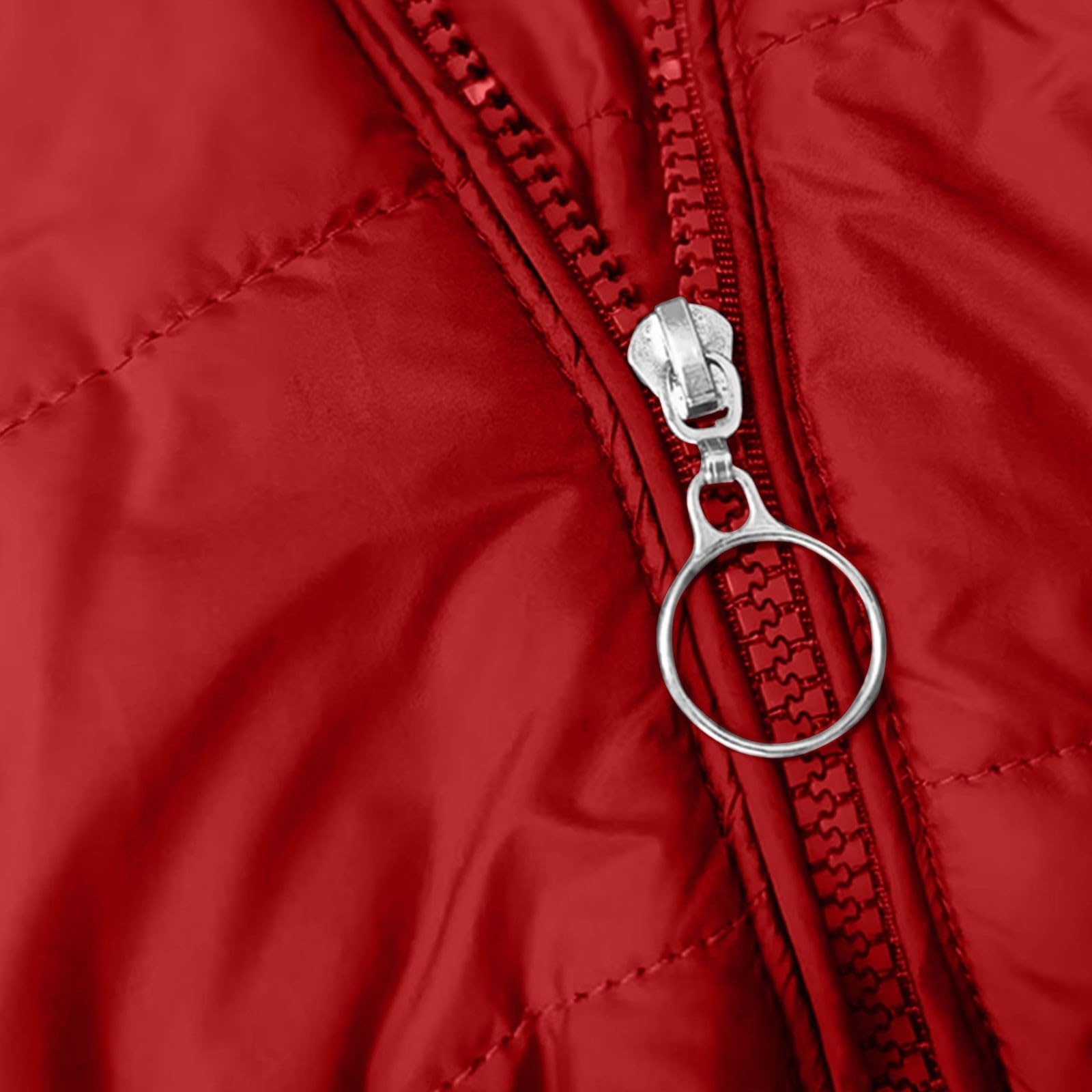 Wintermantel Damen Warm Gefüttert Steppjacke Lange Elegant Damenmantel Langarm Winter Parka Jacke mit Kapuze Winterparka Mantel Einfarbig Bequemes Sportjacke Winddicht Outdoorjacke