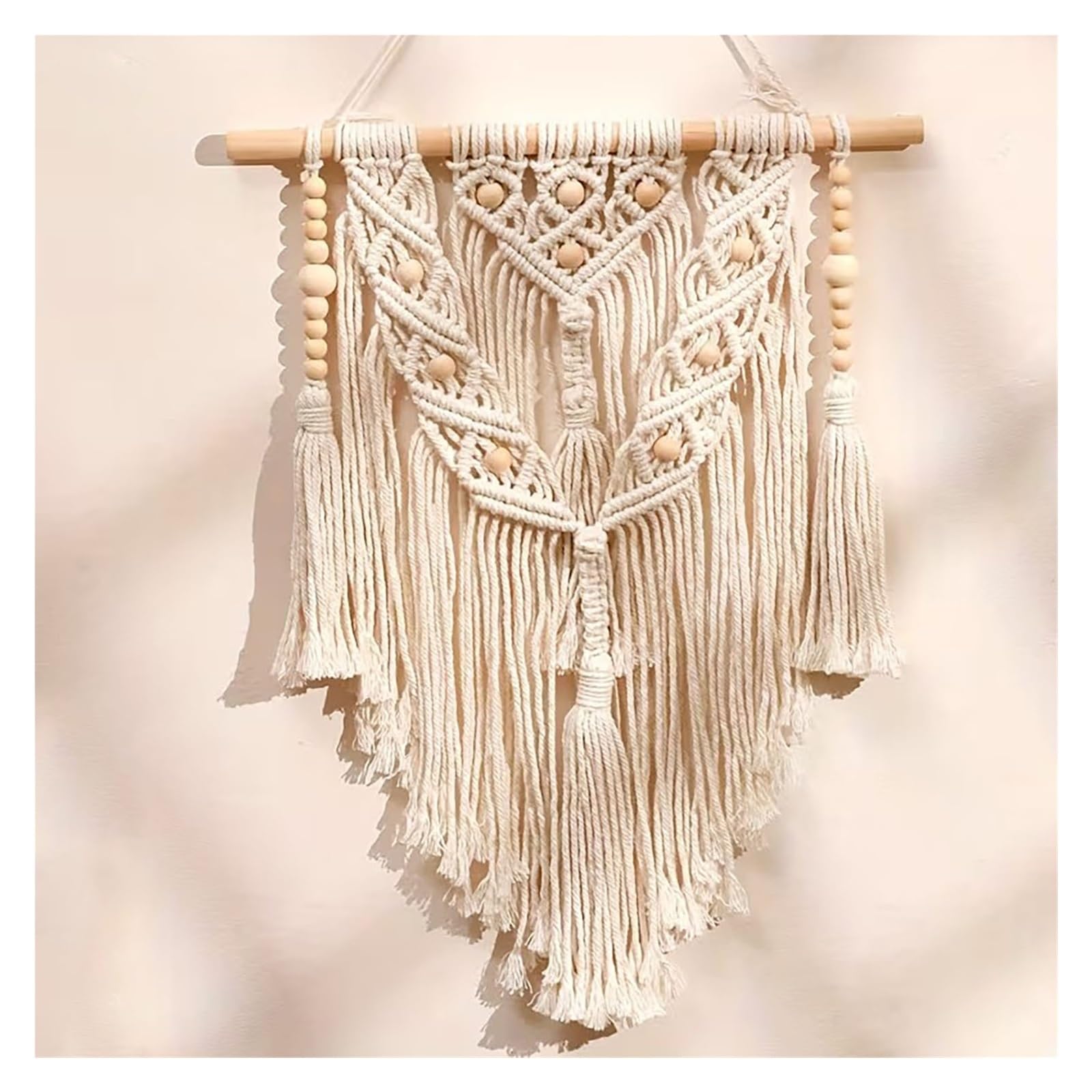 BDFJEDS Tapestry Wall Hanging Handwoven Tapestry, Adorned With Wooden Beads For Home Decor