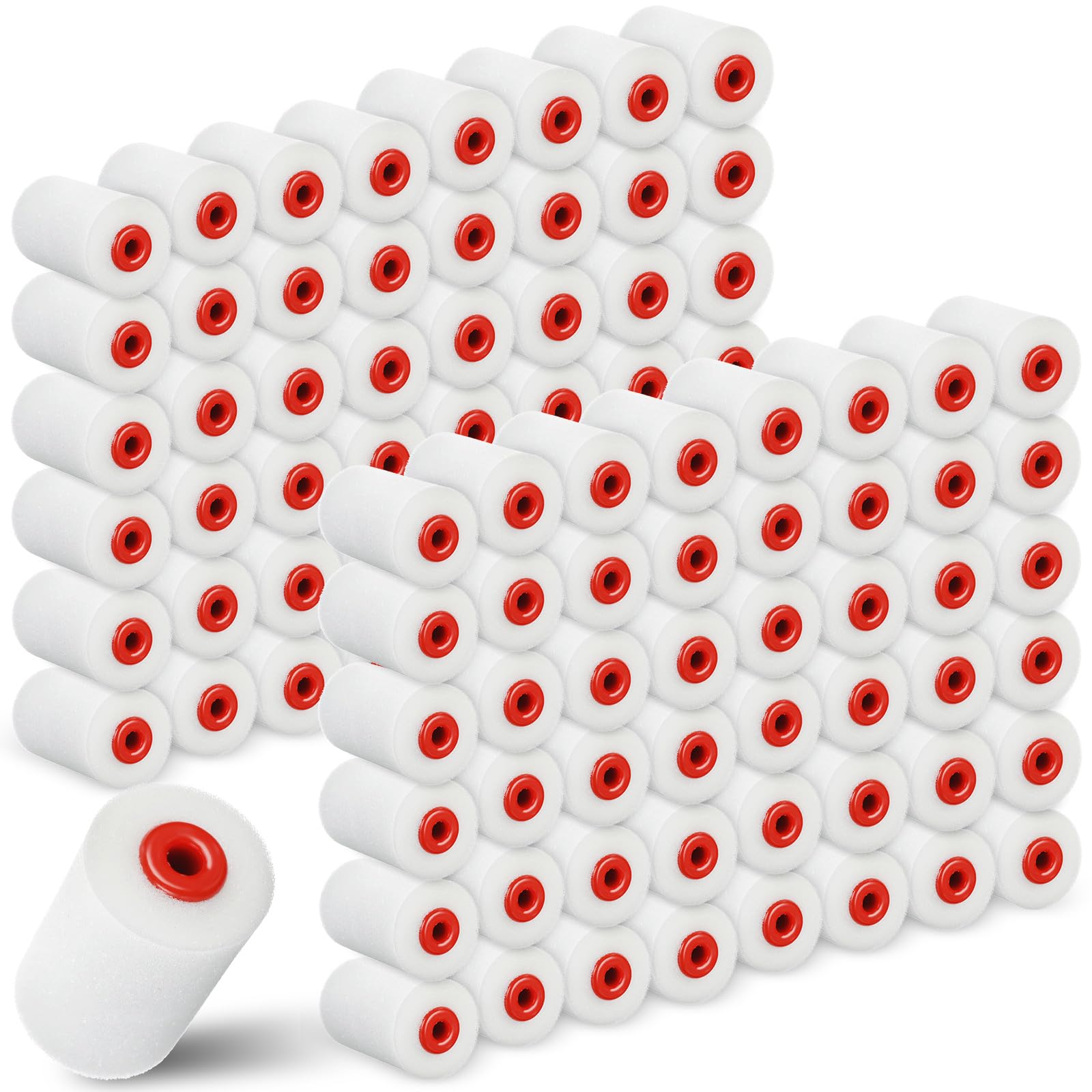 Nuogo 120 Pcs Foam Paint Roller High Density Foam Roller Mini Paint Roller Refills Paint Edger Tool for Walls Brings Smooth Finishes Flat Surfaces