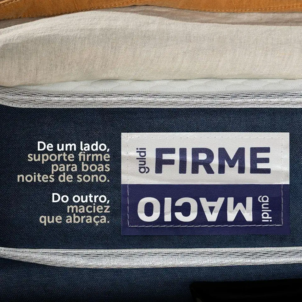 Colchão Queen Guldi Duplo Plus D28 (16x158x198) Branco e Azul